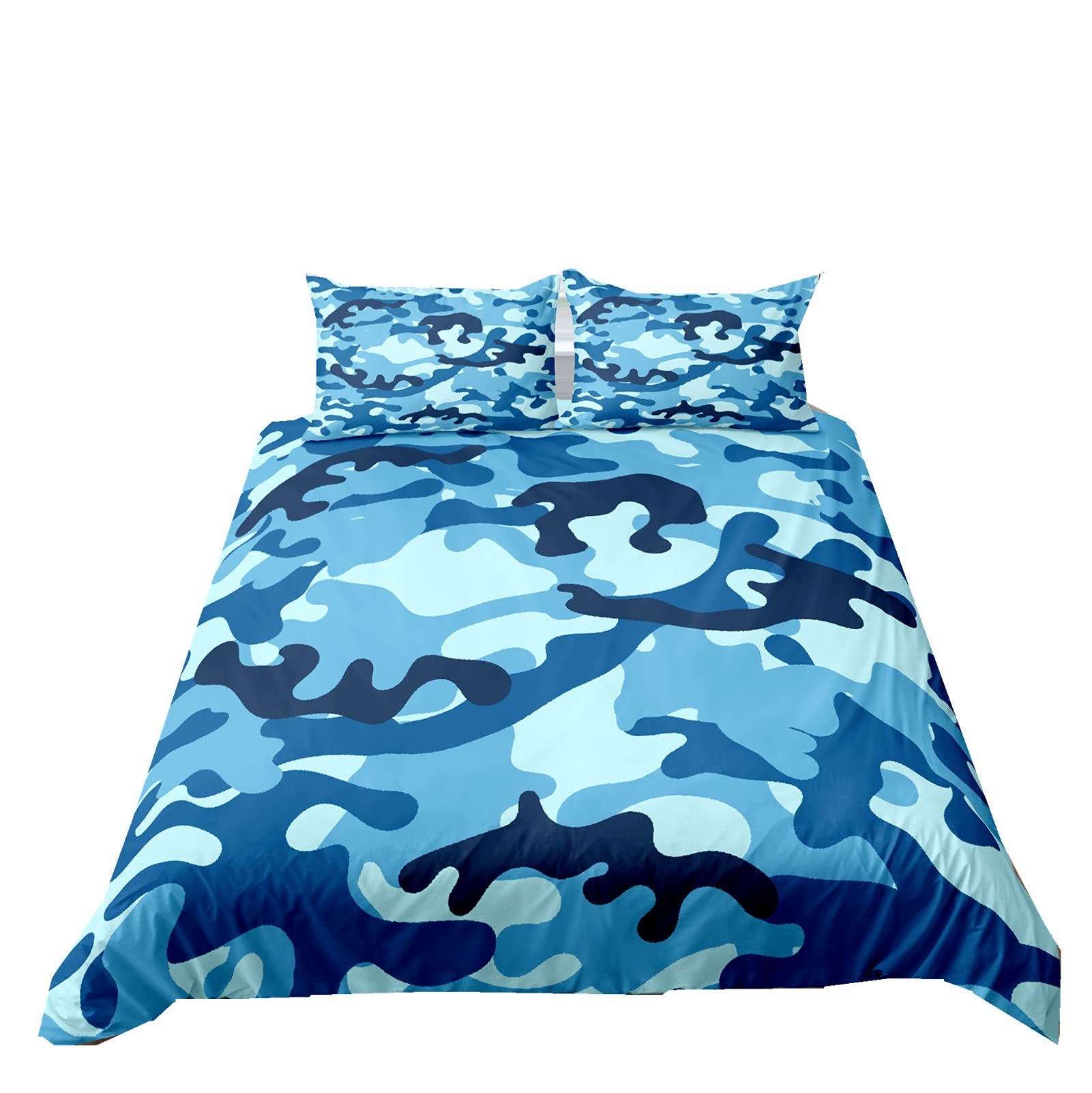 Parure de lit camouflage aquarelle pour relooker une chambre de garçon en hiver