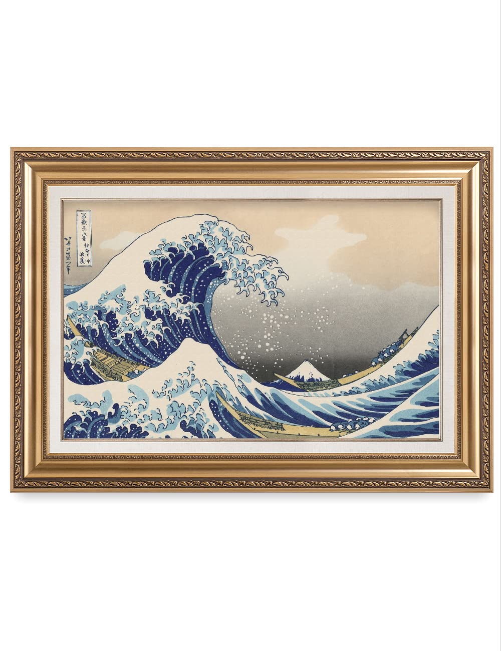 Tableau La Grande Vague De Kanagawa - Toile Art Japonais Hokusaï (26x38 Cm)
