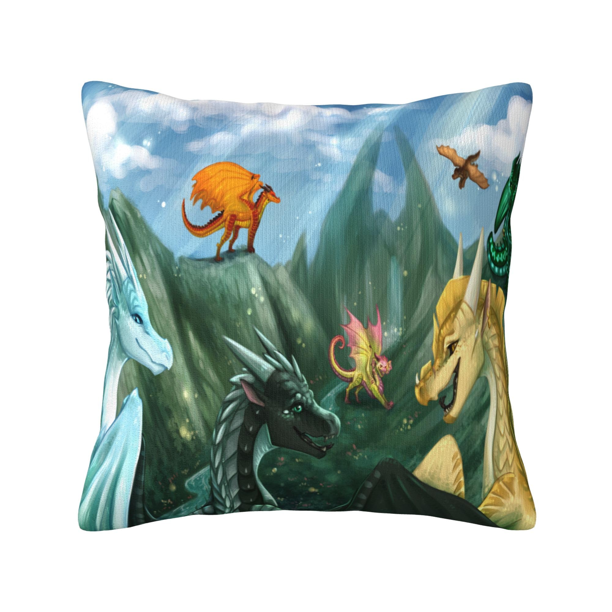 Wings-of-Dragon Fire Pillow Case Throw Pillow Cover Home Decor Square Cushion Cover for Couch Bed Sofa 18x18 Inch
