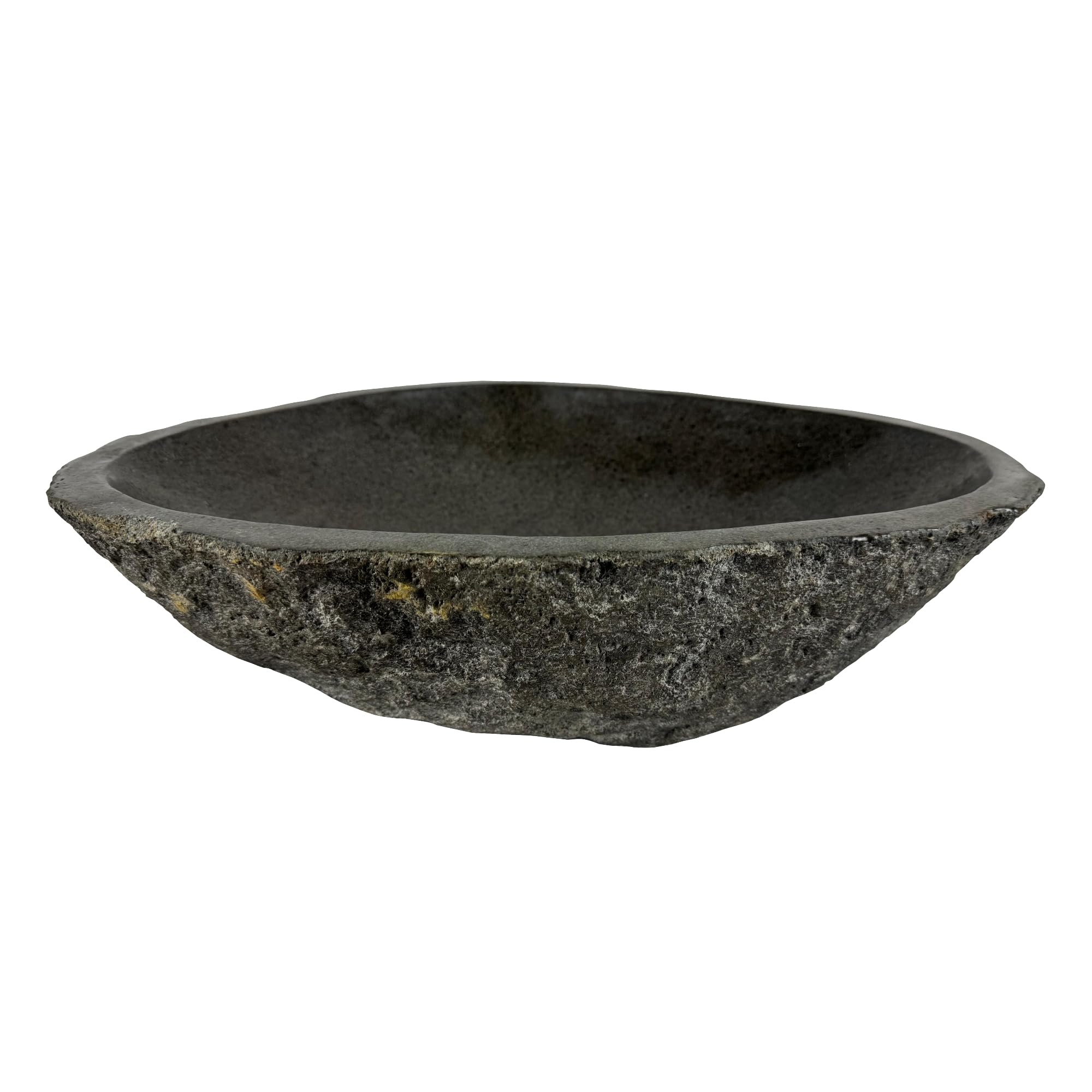 Waschbecken oval Flussstein - Naturstein - Waschtisch für Badezimmer - Aufsatzwaschbecken - Handwaschbecken - Grau (Grau, 46-53x34-40cm)