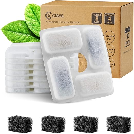 Ciays Cat Water Fountain Replacement Filter for 84oz/2.5L Automatic Pet
