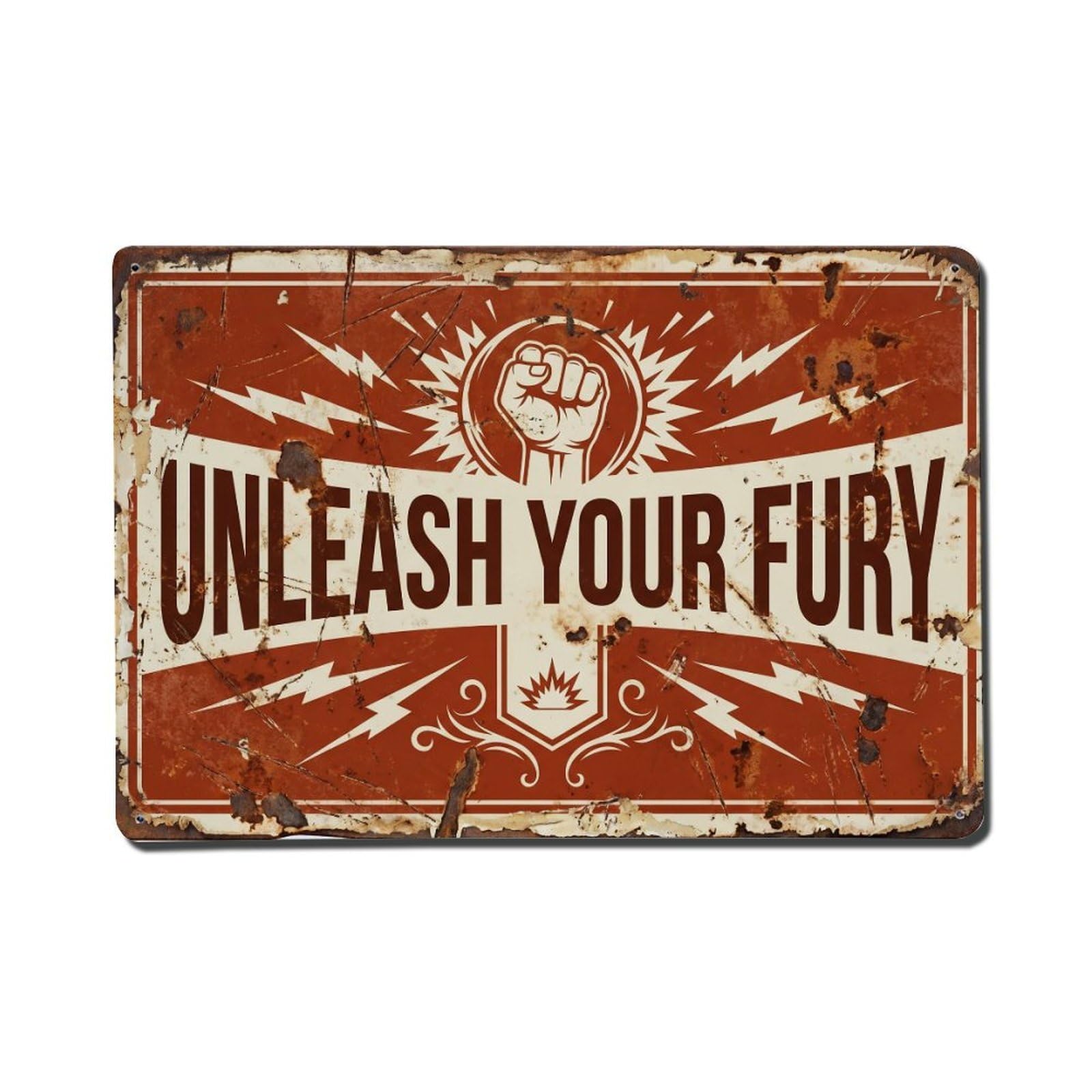 Unleash Your Fury Rage Retro Motivational Slogans Metal Tin Sign