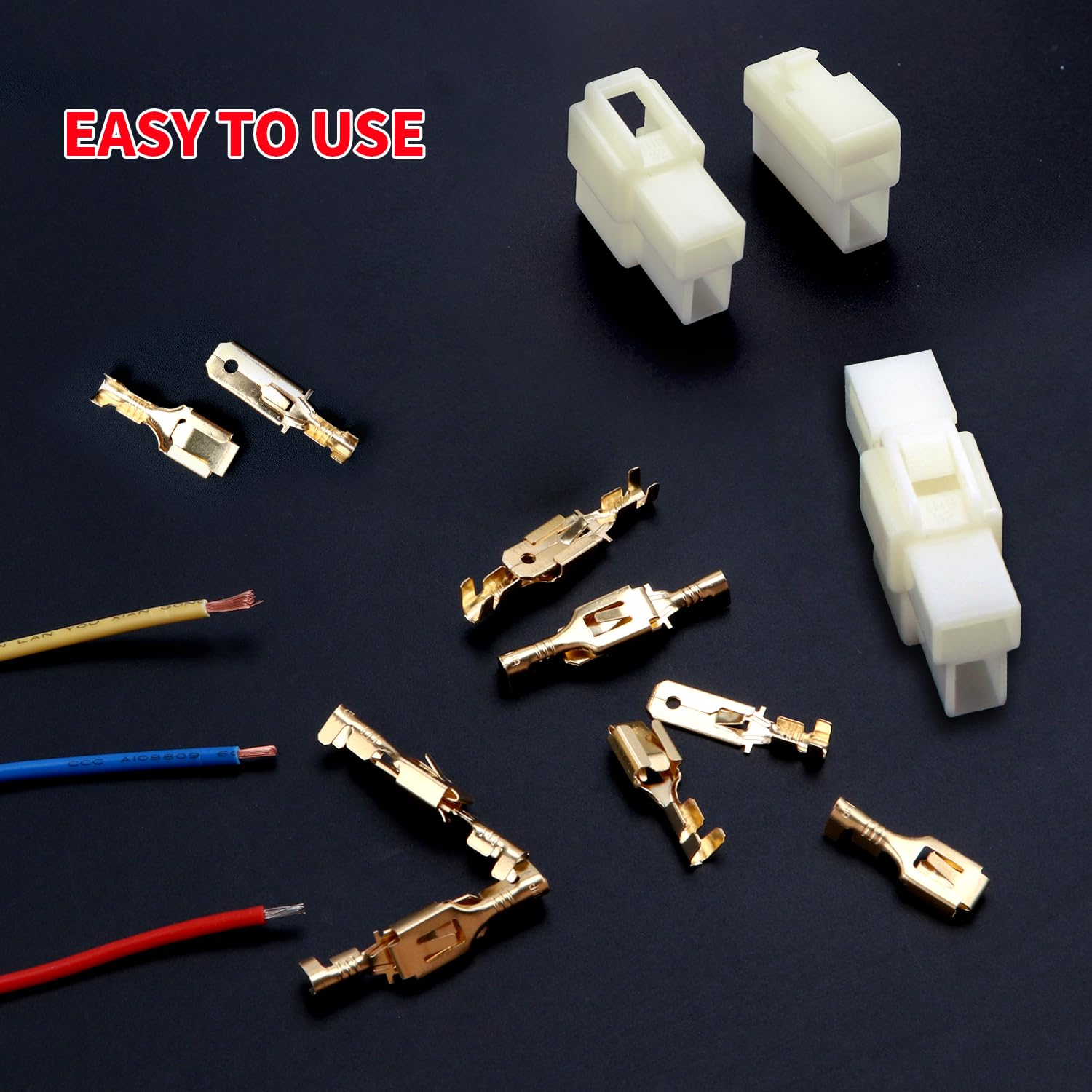 6.3MM 3 Pin Way Electrical Automotive Wire Connector Kits Male Female Socket Plug Terminal For Motorcycle Car - Pack Of 20