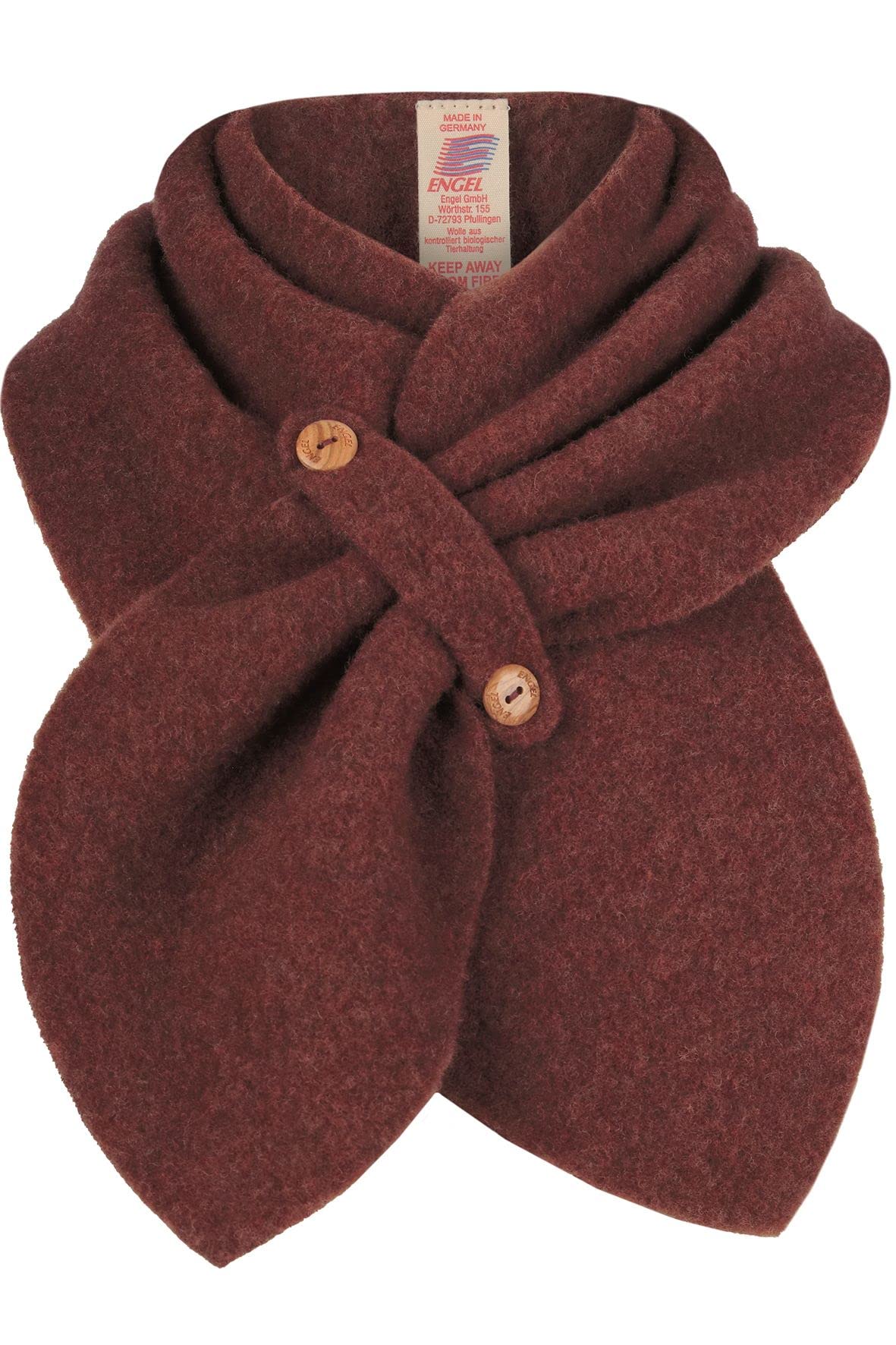 Engel Natur, Merino Children's Fleece Scarf, 100% Wool (kbT), Cinnamon Melange, 80x20 cm