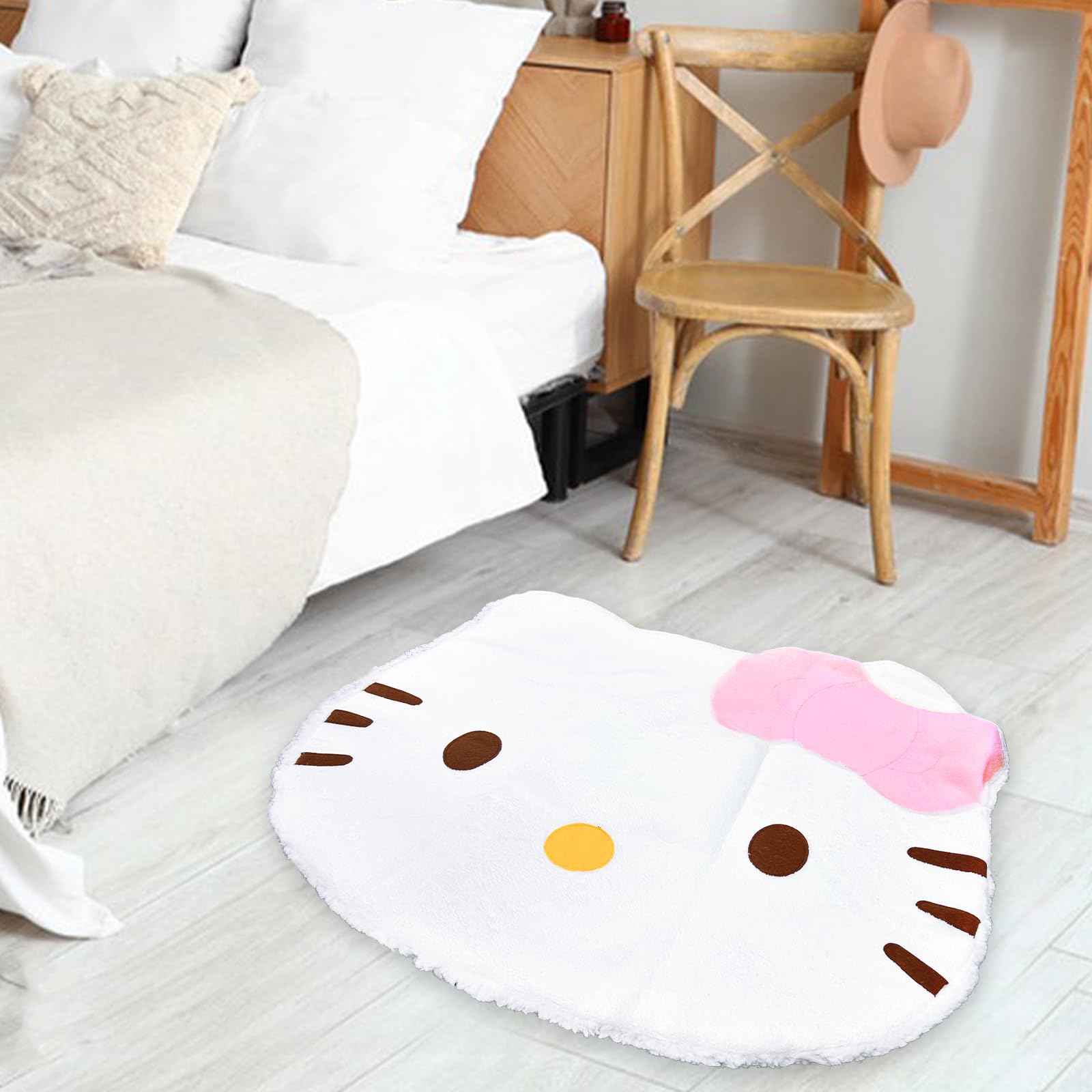 BJPERFMS Alfombra Kitty, Kitty Alfombra Salon, Moqueta Kitty, Kitty Rugs for Living Room, Antideslizante Alfombras de Habitacion Niños, Alfombra Dormitorio, Alfombra Lavable Lavadora