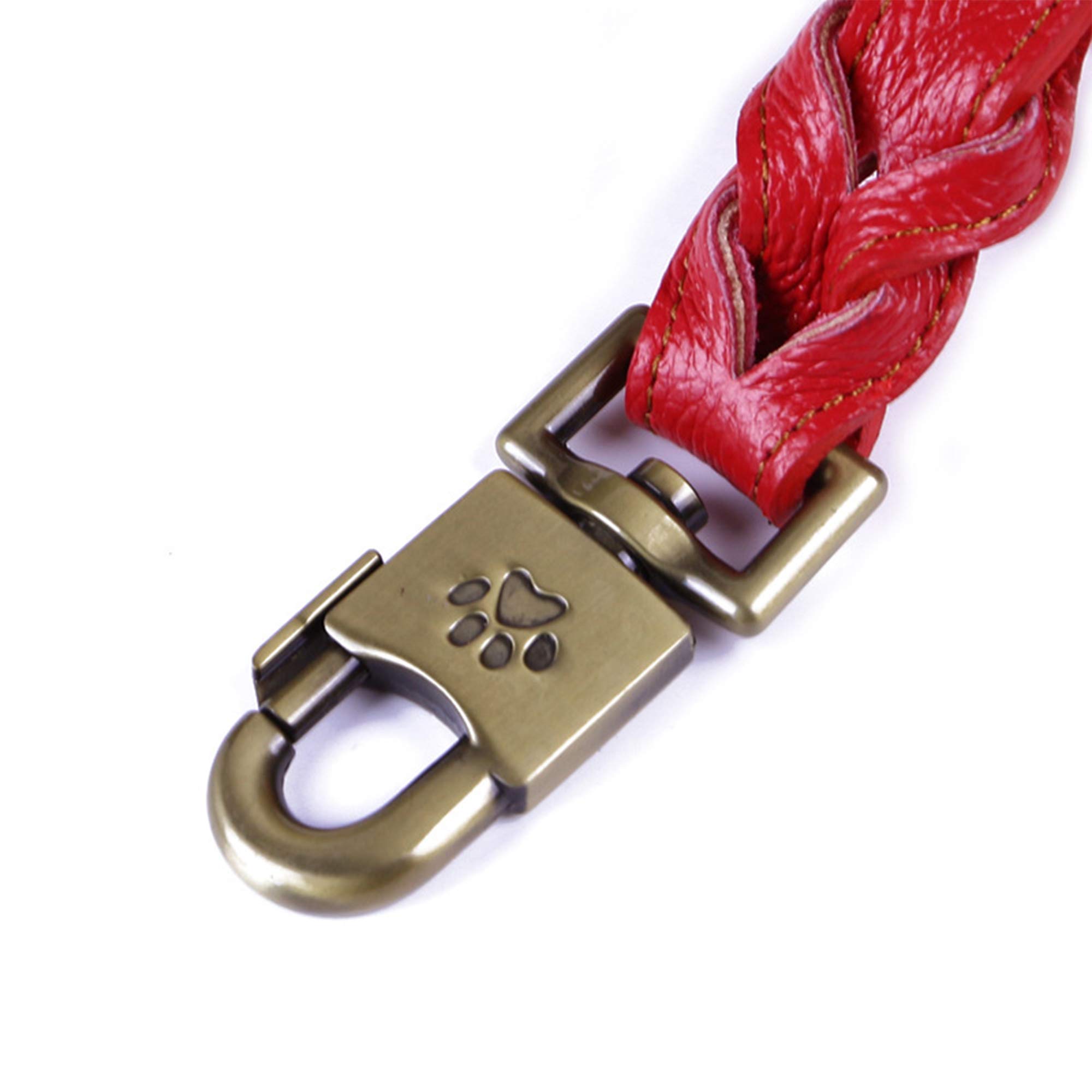 Laisse de Chien en Peau de Vache pour Grands Chiens Pet Puppy Walking Training Lead Big Dog Leather Rope Long Laisses, 120 Cm
