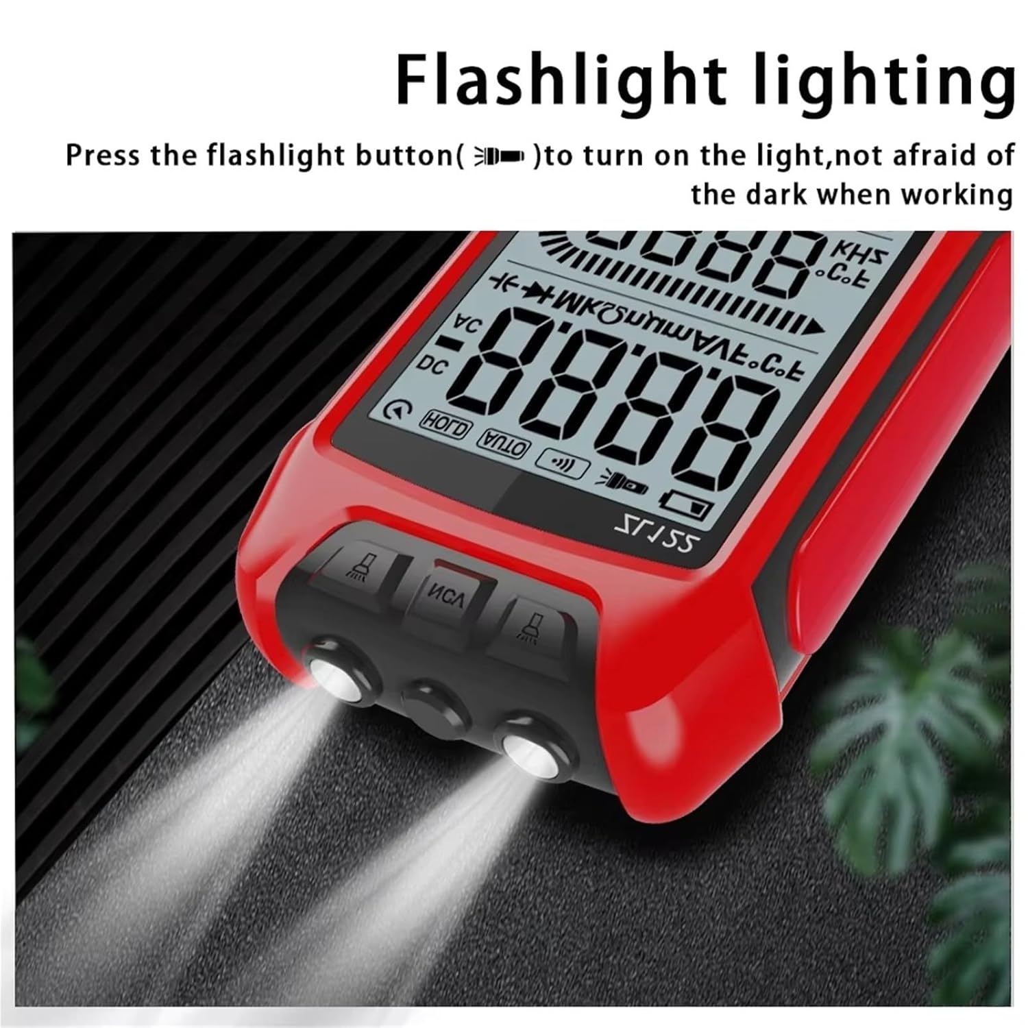 Smart Mode Digital Multimeter with LCD Display NCV Test DC/AC Voltmeter Tests for Household Voltage Continuity Multi Tester(ZL122 red 6000)