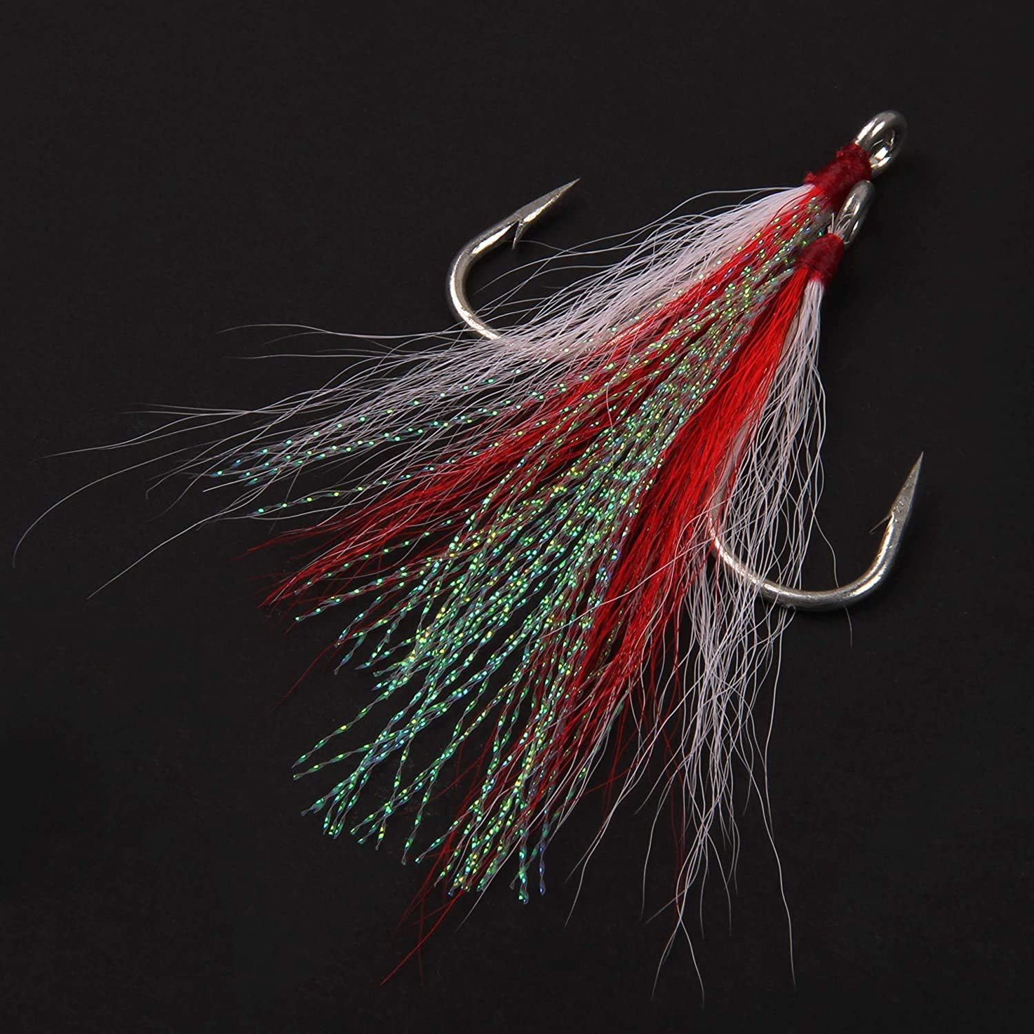 Bucktail Teasers Fishing Hook - Stainless Steel Hook and Crystal Flash Inserted for Catfish Cod Flouder and Fluke Saltwater Fishing Jig Three Colors 6/12pcs : Sports & Outdoors