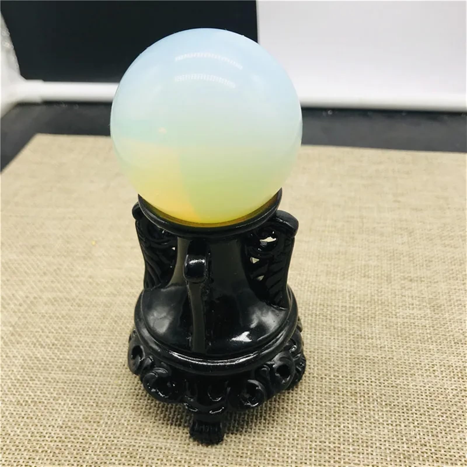 AUOQKQUT Stone Opal Crystal Ball, Home furnishings + Wooden Stand Gift