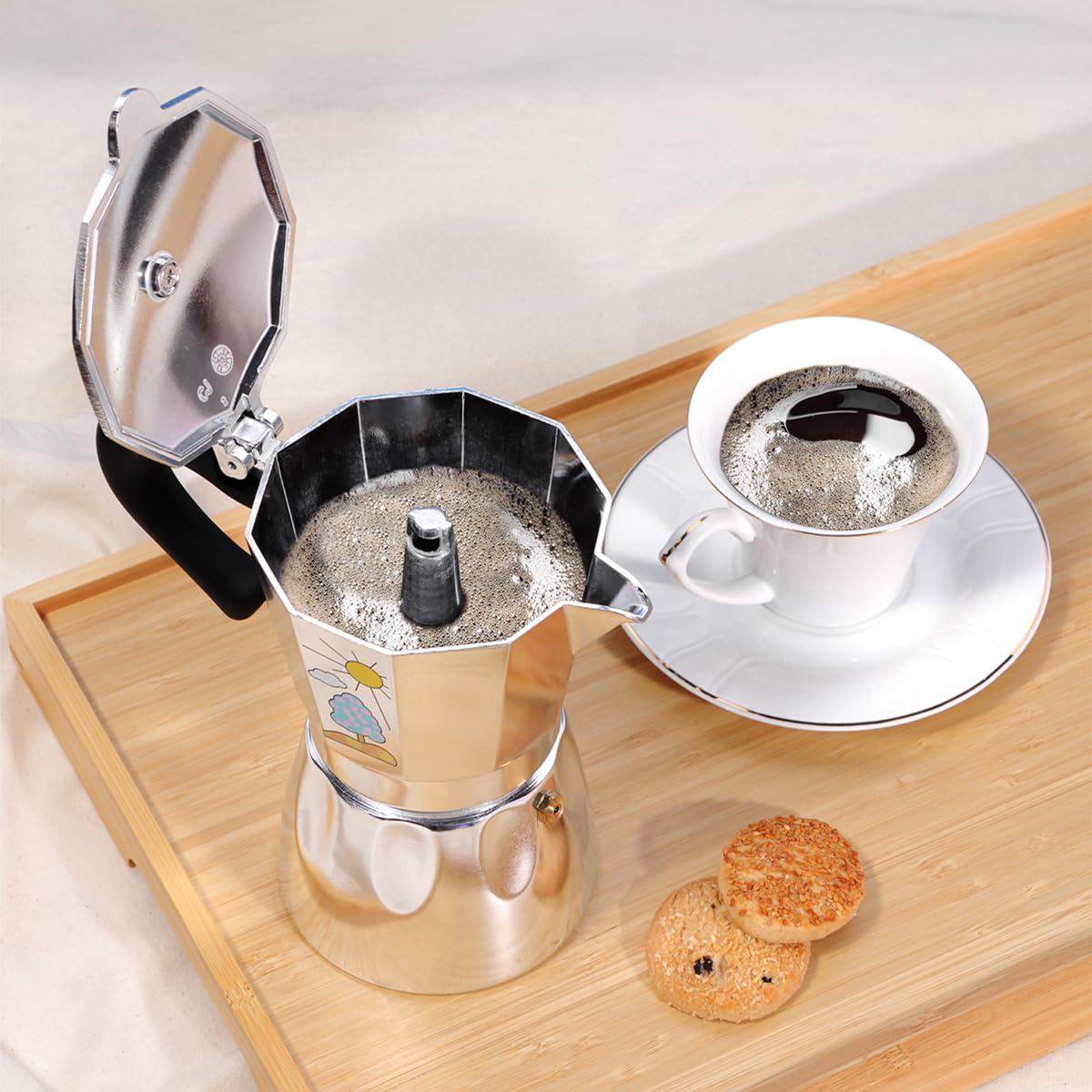 Any Morning | Włoski ekspres do kawy na 6 filiżanek do espresso, ekspres do kawy Moka Pot Coffee Maker - 240 ml