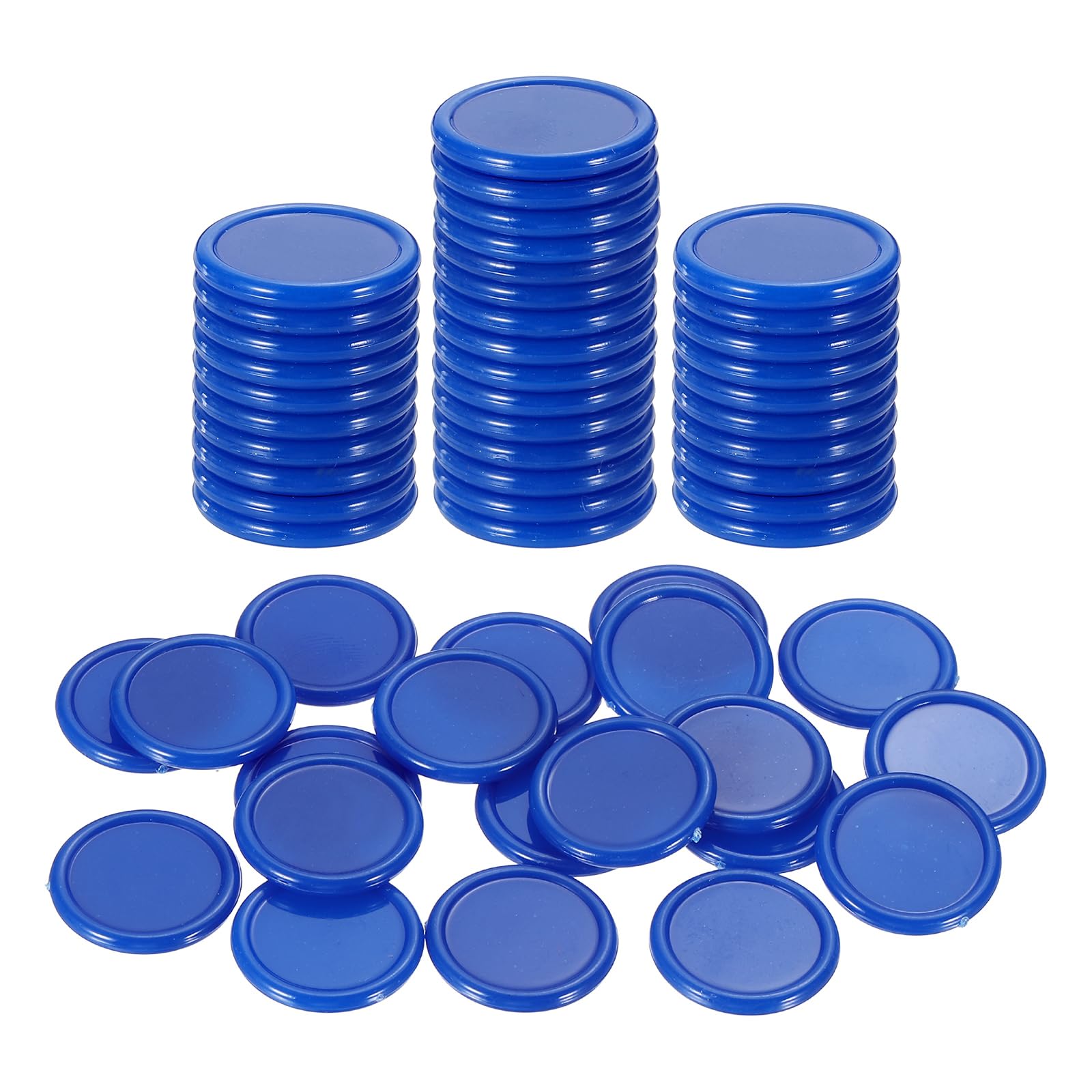 sourcing map 50Pcs 20mm Plastic Poker Chips, Mini Bingo Chips Learning Counters Counting Counters Disks Markers Opaque Game Tokens for Game Play Math Counting, Blue