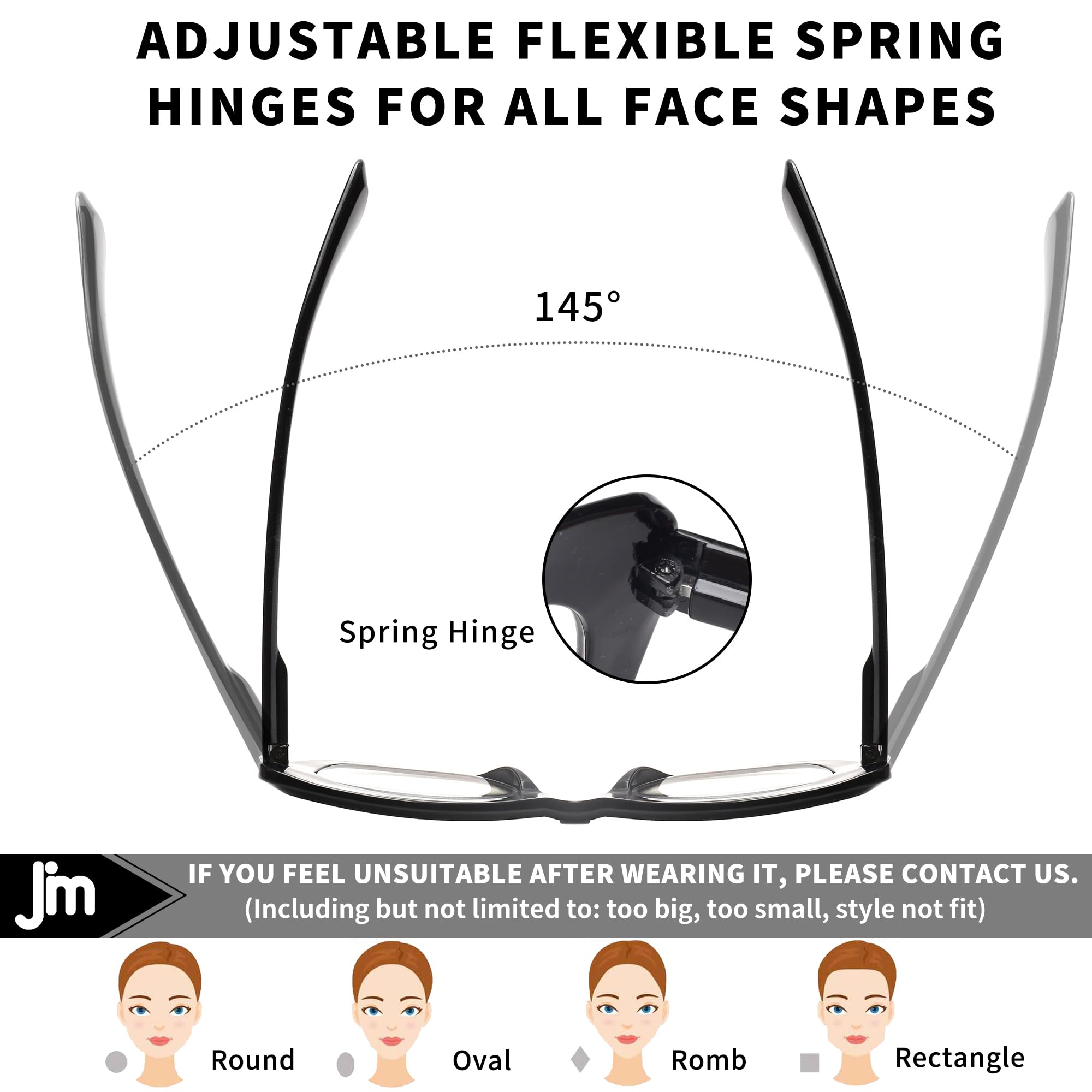 JM Occhiali da Lettura Donna con Cerniera a Molla, Occhiali Luce Blu Occhio di Gatto