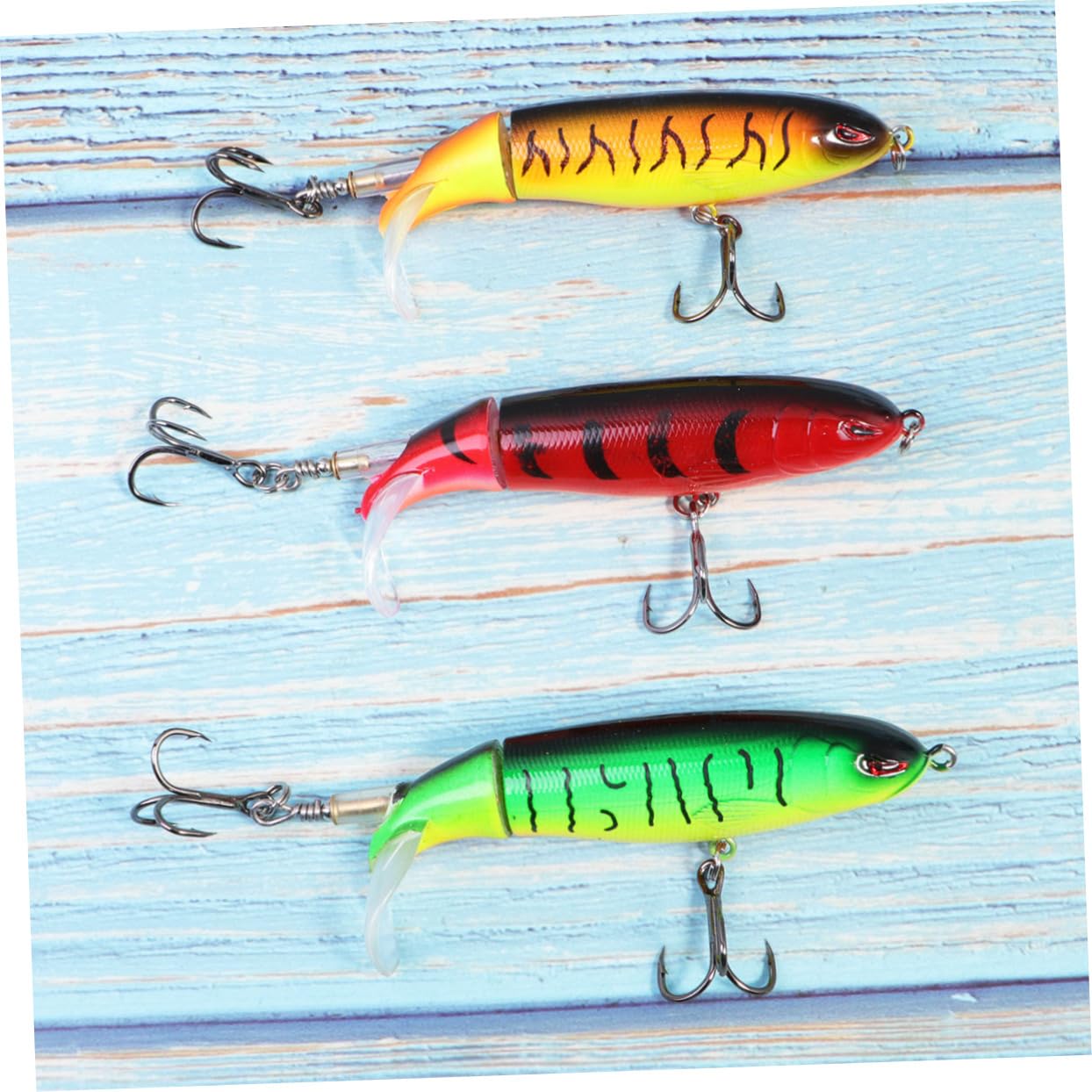 Anneome 9 Pz Esche da Pesca con Occhi 3D Esche a Manovella Esche da Pesca per Acqua Dolce Esca da Nuoto Ad Esca a Manovella Esche per Basso Esca d'Acqua Dolce