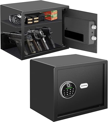 Miniatura 8 de Caja fuerte biométrica para el hogar, caja de seguridad con cerradura biométrica para armas, caja de dinero para joyería, arma de fuego, efectivo y
