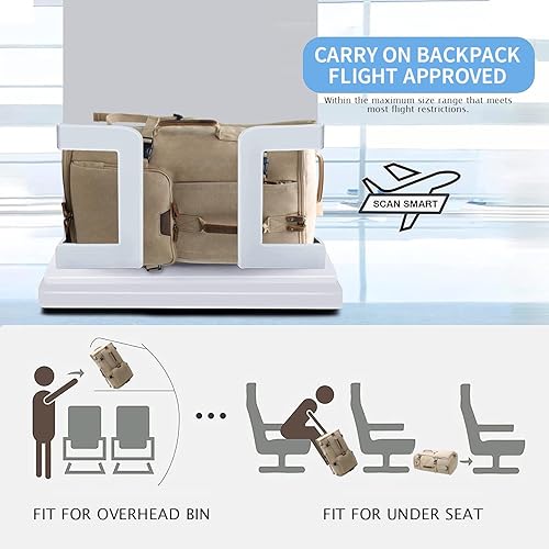 Miniatura 7 de G-FAVOR Mochila de viaje de 40L, mochila de lona vintage convertible, bolsa de lona estilo morral, con capacidad para laptop de 17.3 pulgadas,