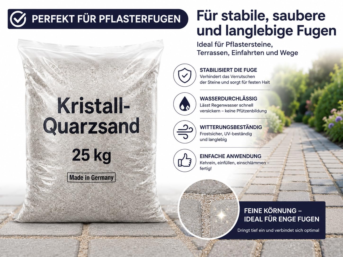 Dorfner Quarzsand 7 Körnung 0,6-1,2mm 25 Kg Sack