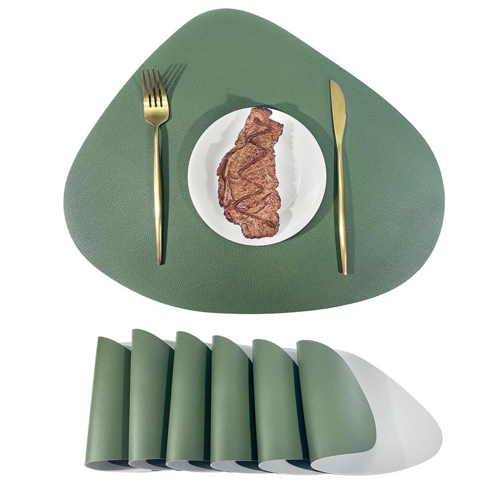 Luvafey Green 2Pc Reversible Heat Resistant Table Placemats