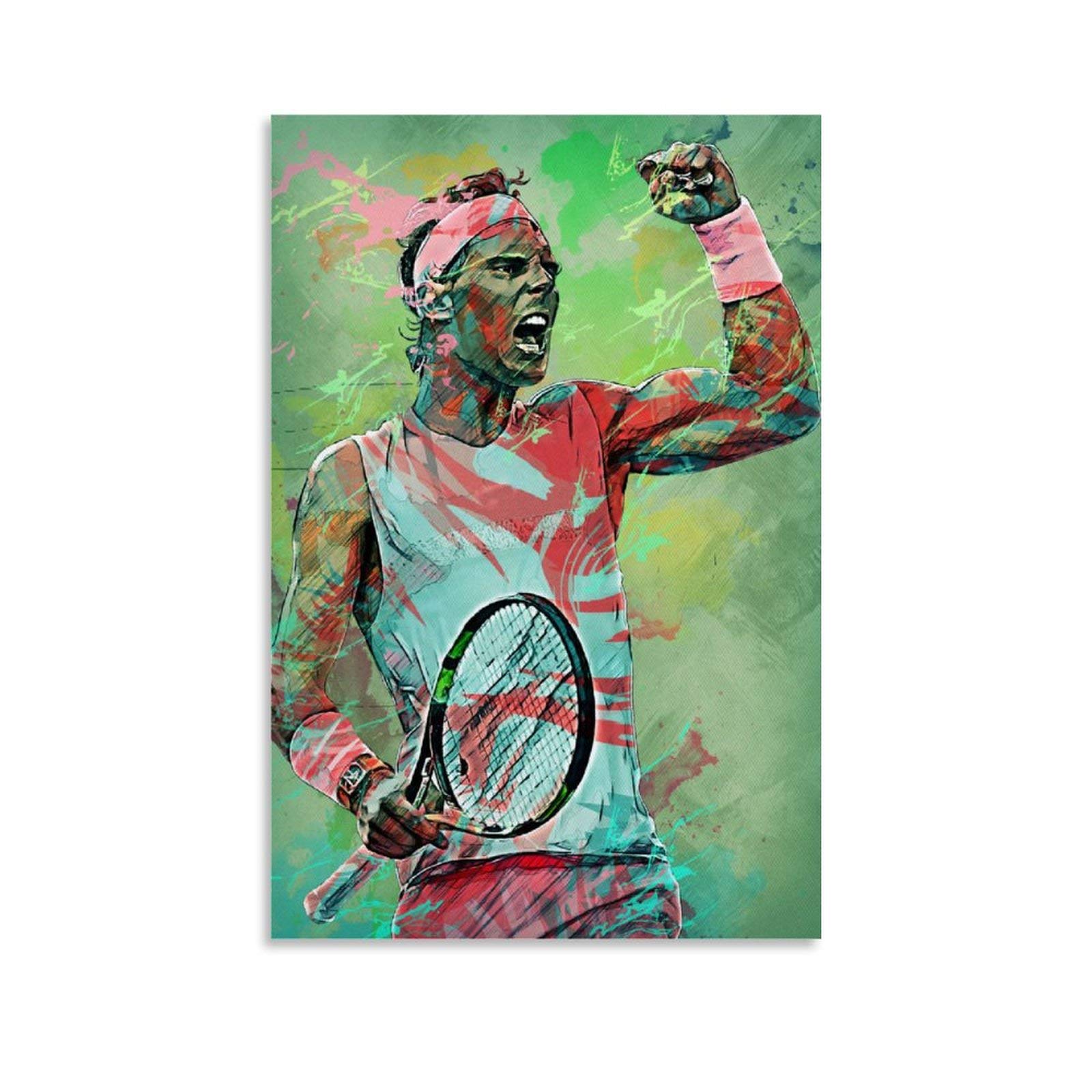 Lkjhlk Unframe-Style1 Rafael Nadal Poster Tennis Sport Poster 4 Canvas Wall Decor Art Painting Print For Office Living Room Dorms Homes - Gifts For Boyfriend Man 12X18inch(30X45cm)