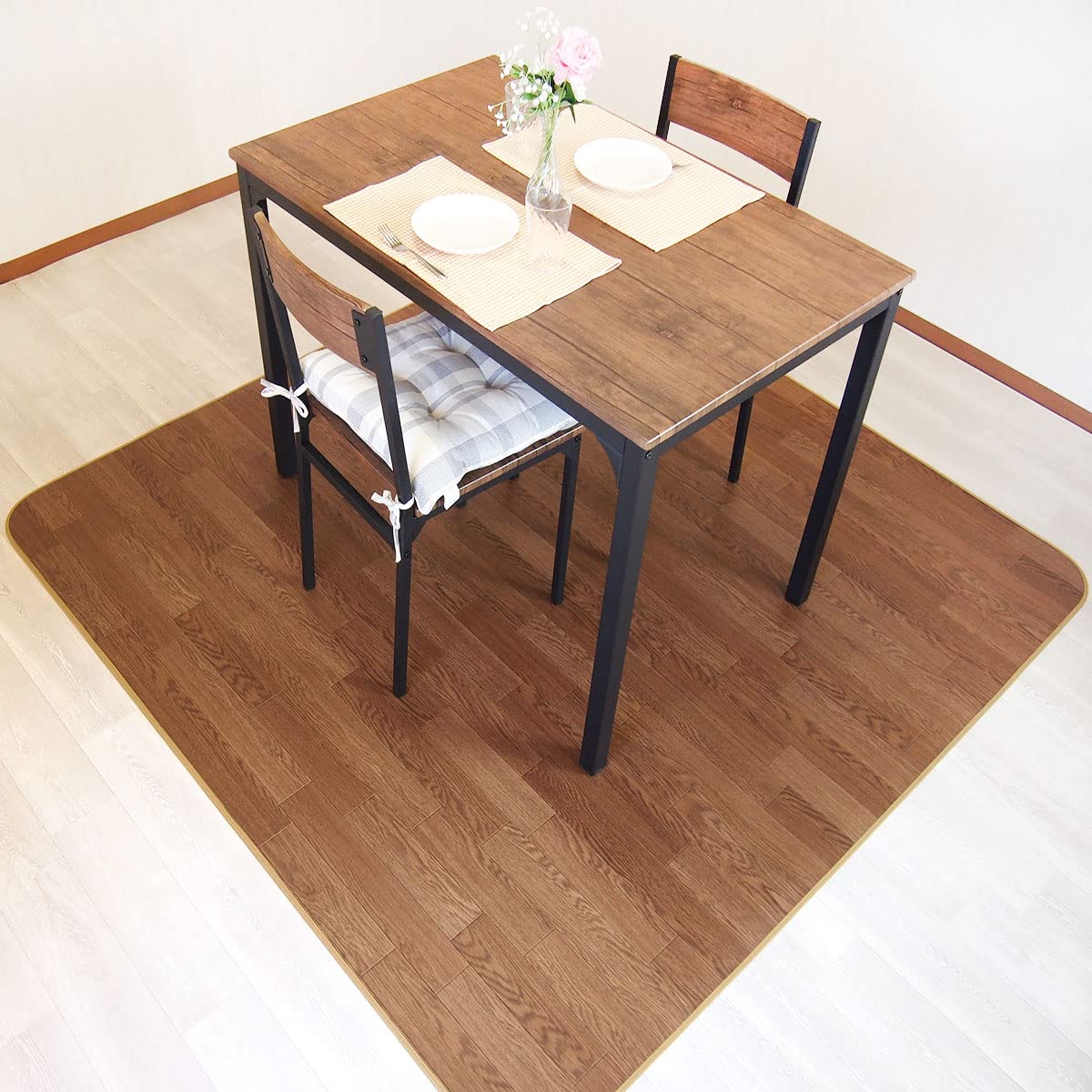 新品 フロアマット 150cm ブラウン 茶色 クッションマット レザー 座布団