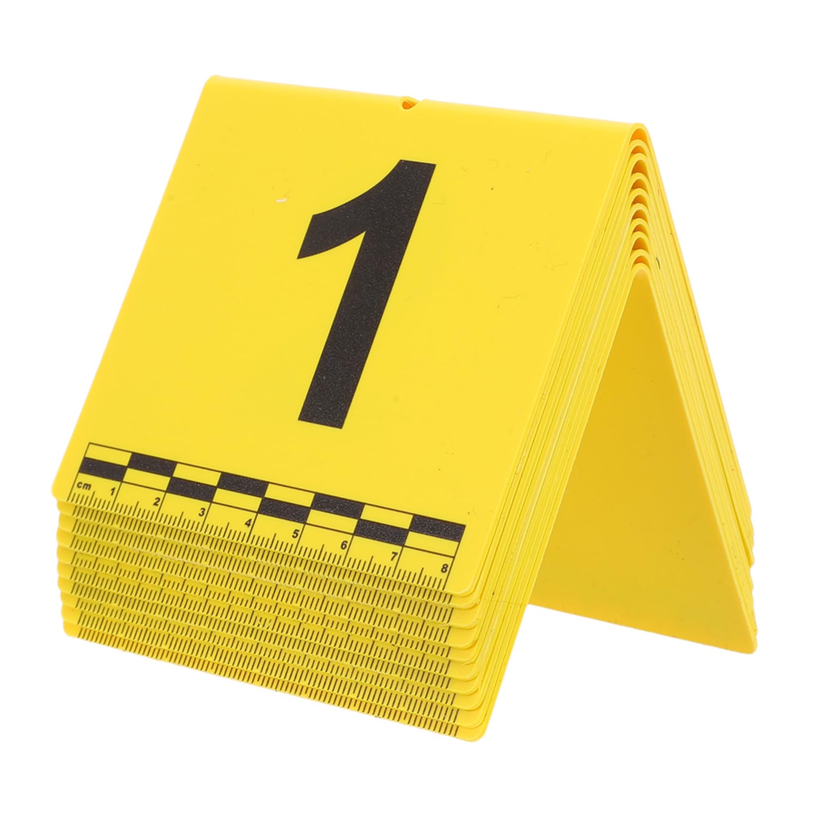 NUOBESTY Marcatori di Scena del Crimine in Plastica Gialla Struttura Verticale Leggera per Identificazione Prove, per Scene del Crimine e Giochi di Festa, Set