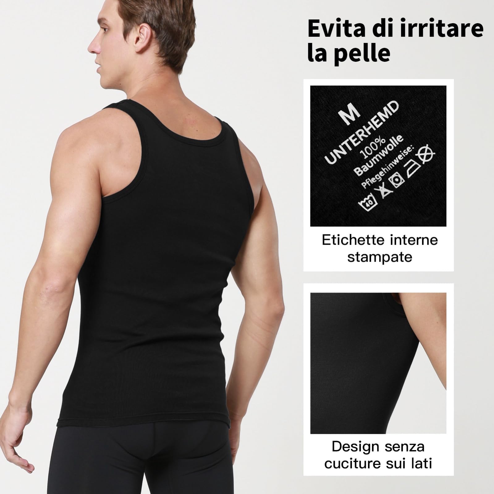 Smart Sir Canottiera Uomo (Pacco da 3 o 5), 100% Cotone, con Design a Molde Integrato. Colori: Vario, Taglie: S - 5XL