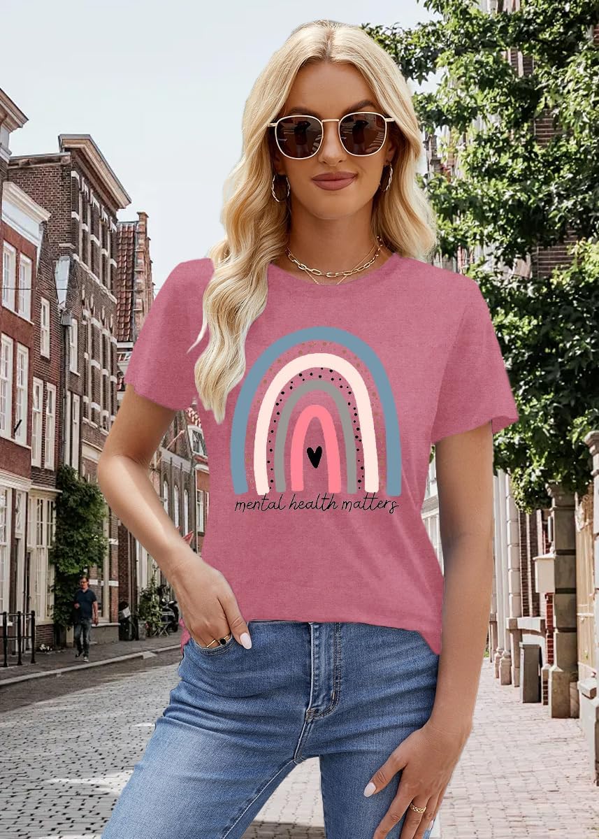 Mental Health Shirts for Women Therapist Psychologist Matters Tshirt Human Brain Illness Tee Tops - Image 4