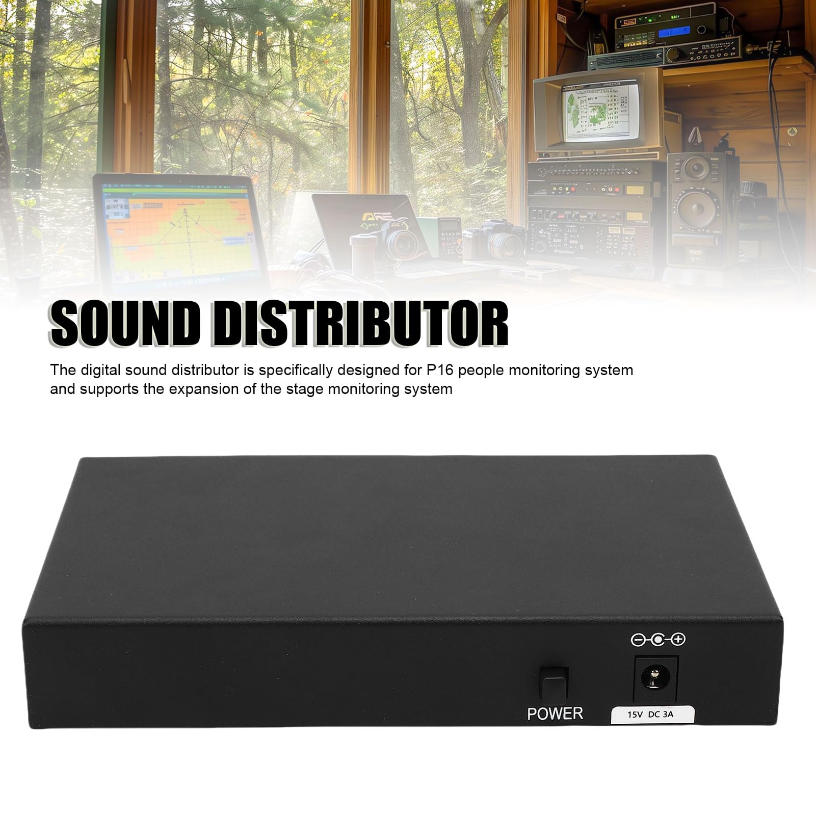Luocute Selettore Altoparlanti 24 Bit 16, Interruttori Premium Box Hub di Distribuzione per Amplificatore Multicanale Mixer di Potenza Studio Live Performance Cavi di Rete CAT5e (Spina europea)