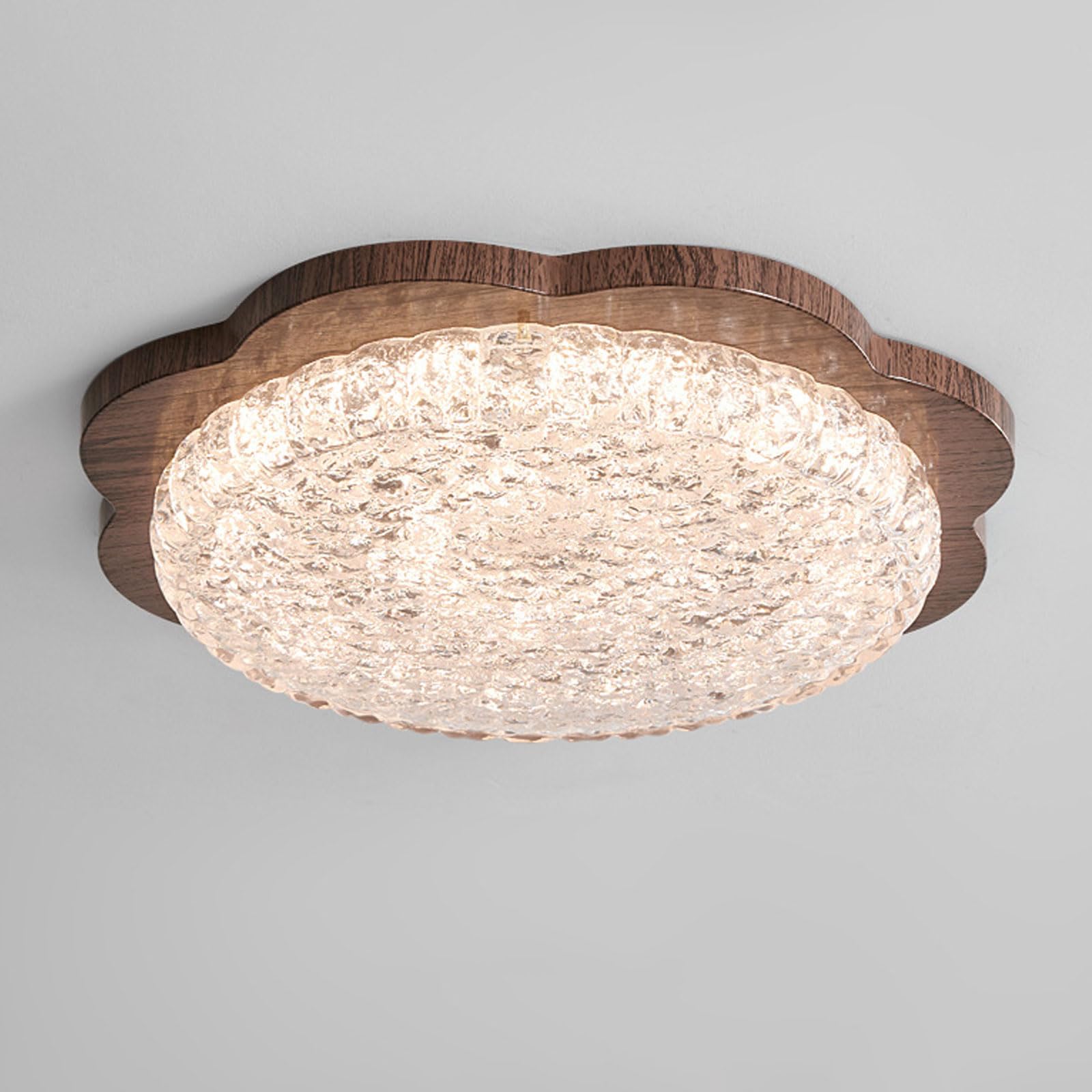 SXDMOUBK Modern Ceiling Light Fixture Semi Flush Mount Ceiling Light Walnut Wood Grain Ceiling Lights Low Profile LED Ceiling Light For Bedroom Hallway Kitchen Living Room