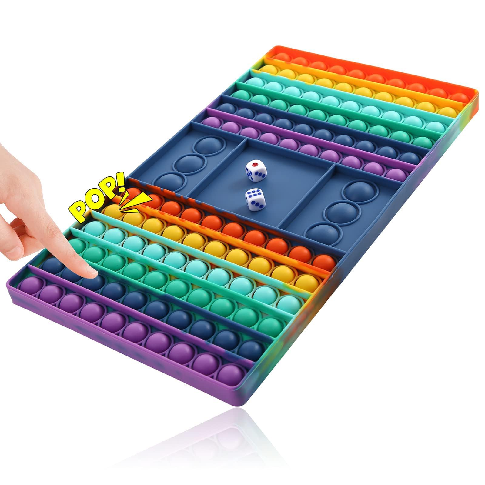 Pop Games Easter Sensory Fidget Toy, Pop Board Math Games for Kids Family Games Multiplication Game, Stress Relief Toys Learning for Girls Boys with Autism Easter Gifts for Grandkids