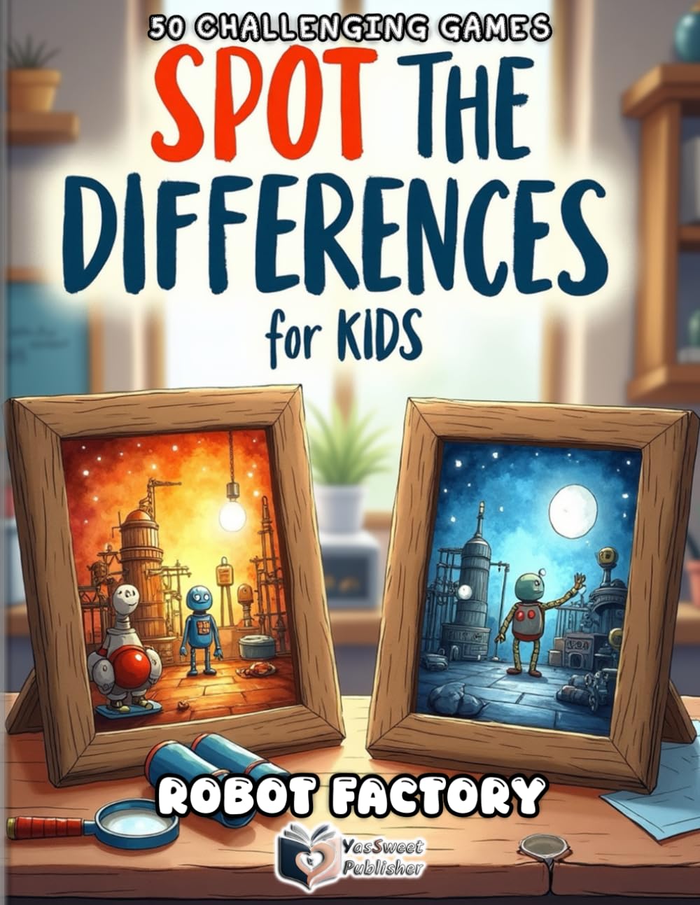 Spot the Differences for Kids – Robot Factory: 50 Fun “Find the Difference” Puzzles | Spot 5 Differences in Every Scene | Brain Games & Activity Book ... 4-8 (Spot the Differences Adventure Series)