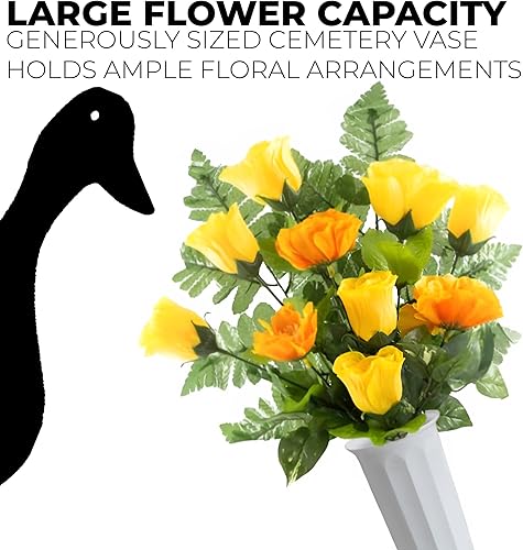 Miniatura 3 de Paquete de 2 jarrones de plástico para cementerio con estaca de tierra, soporte para flores de tumba, 9.75 x 3 pulgadas, contenedor floral