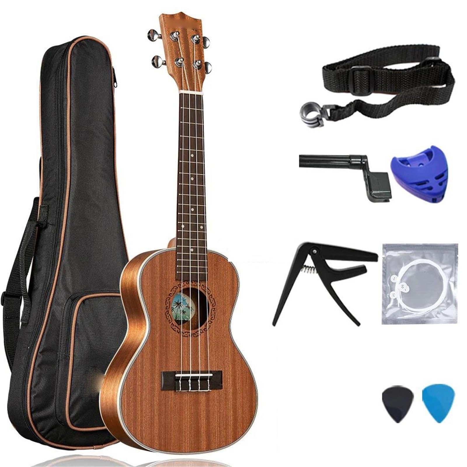 Zestawy Ukulele 23 26 Calowe Koncertowe Ukulele Tenorowe Wykonane Z Drewna Świerkowego Akcesoriami W Zestawie(23 inches)