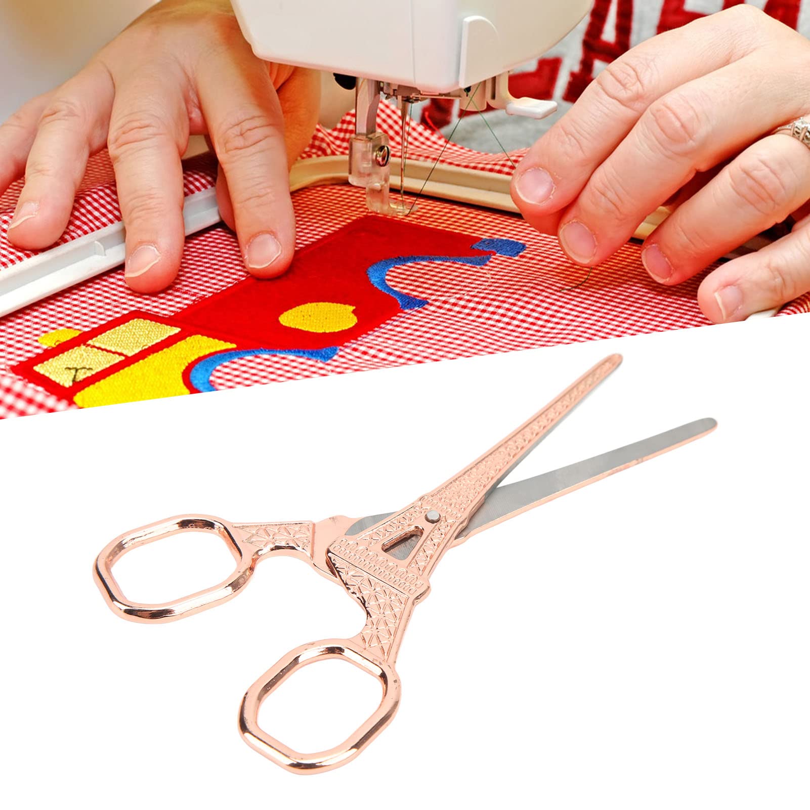 2Pcs Embroidery Scissors, Craft Scissors Sewing Scissorscross Stitch Scissors Rose Gold Retro Tower Design Stainless Steel Shears Scissor for Art Work