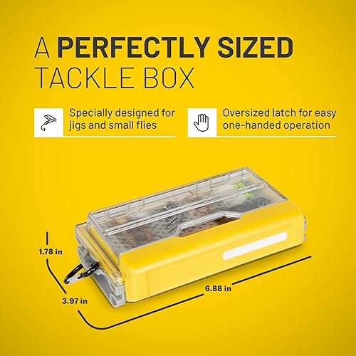 Miniatura 175 de Plano Edge 3700 - Caja de almacenamiento vertical de cebo y cebo espía, gris y amarillo, soporta hasta 52 cebos verticales, caja organizadora