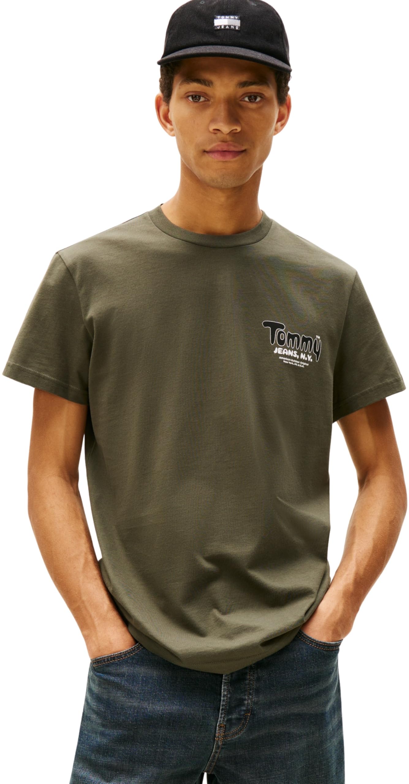 Tommy Jeans Herren S/S T-Shirt TJM Slim Font Play Tee Dm0dm22049