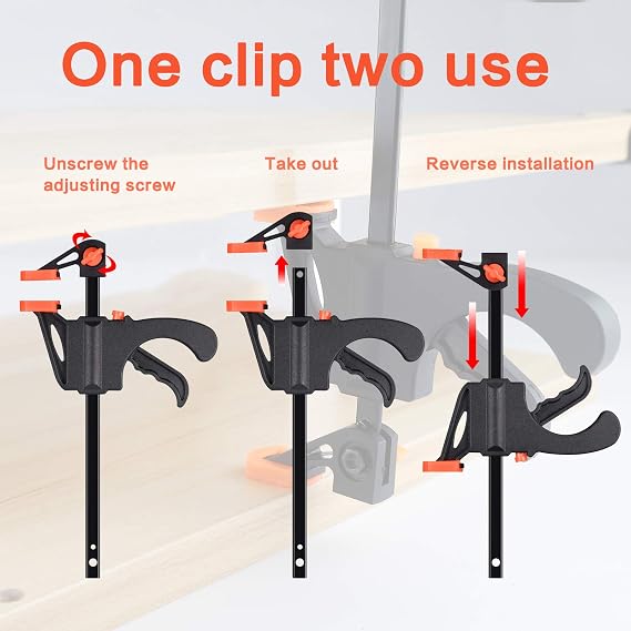 6PCS Right Angle Clip Positioning Squares+4Inch F-Shaped Bar Clamps