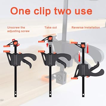 6PCS Right Angle Clip Positioning Squares+4Inch F-Shaped Bar Clamps