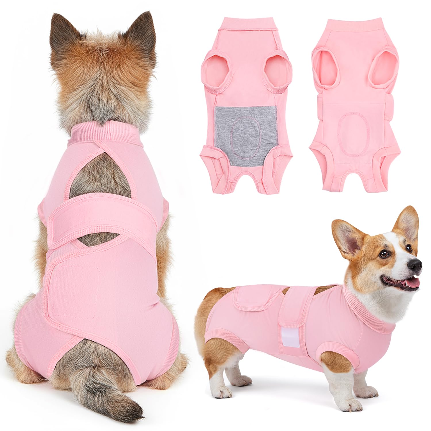 SlowTon Dog Surgery Recovery Suit - Medical Onesie with Open Back Design, Breathable Adjustable Post Surgery Bodysuit, Anti Licking and Protect Wound Cone Collar Alternative for Female & Male Dogs — image 1