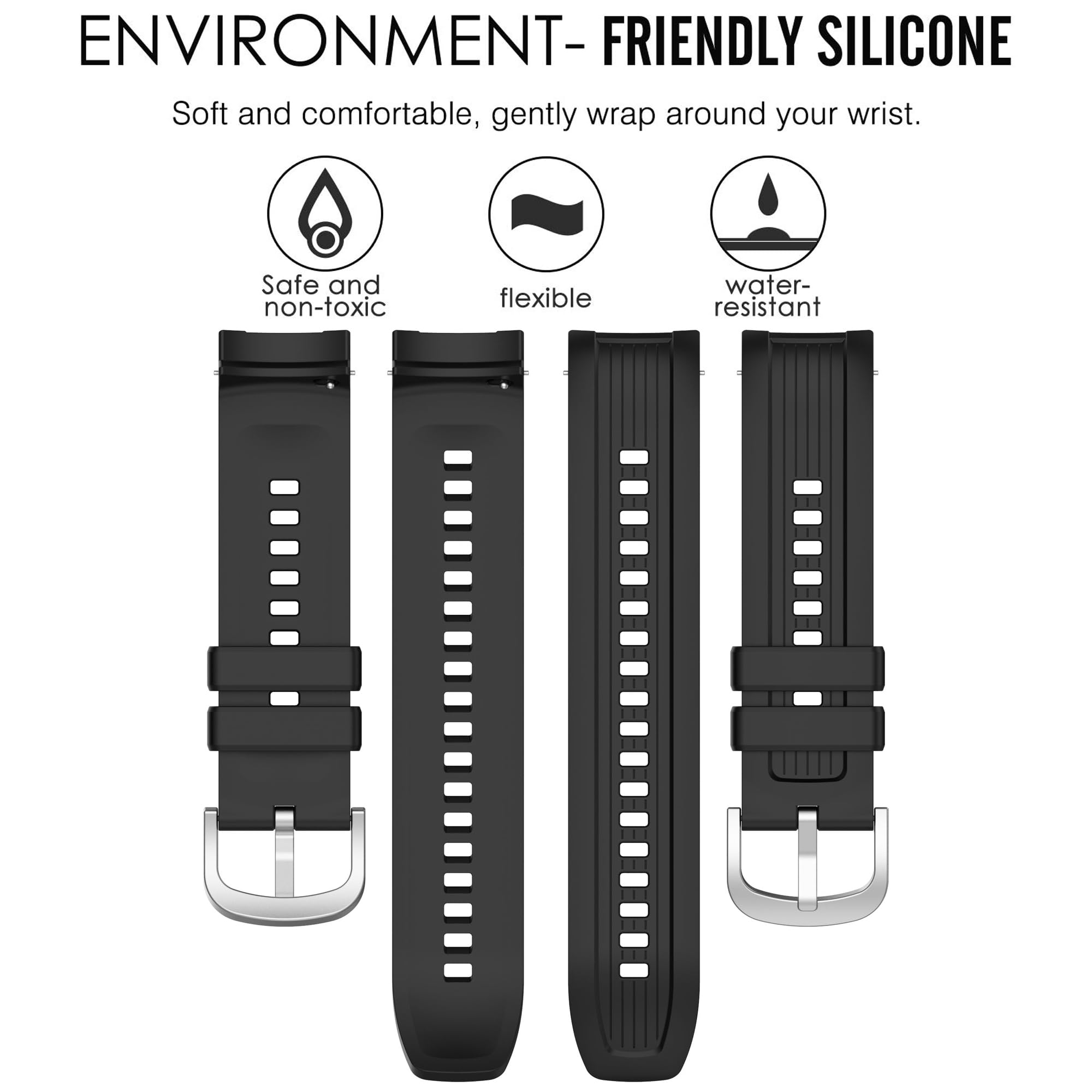 Bracelet pour Amazfit Balance, bracelet de rechange en silicone souple pour montre intelligente Amazfit Balance (tracker non inclus, bracelets de rechange uniquement)