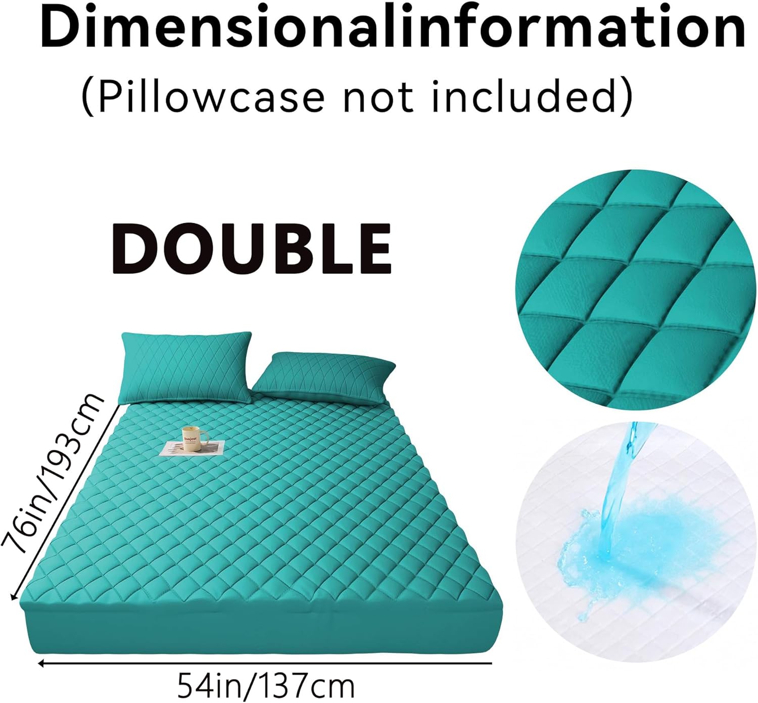 Mattress Protector Waterproof Mattress Protector Mattress Bed Cover Super Soft Breathable Machine Washable Cover for Home, Bedroom, Hotel
