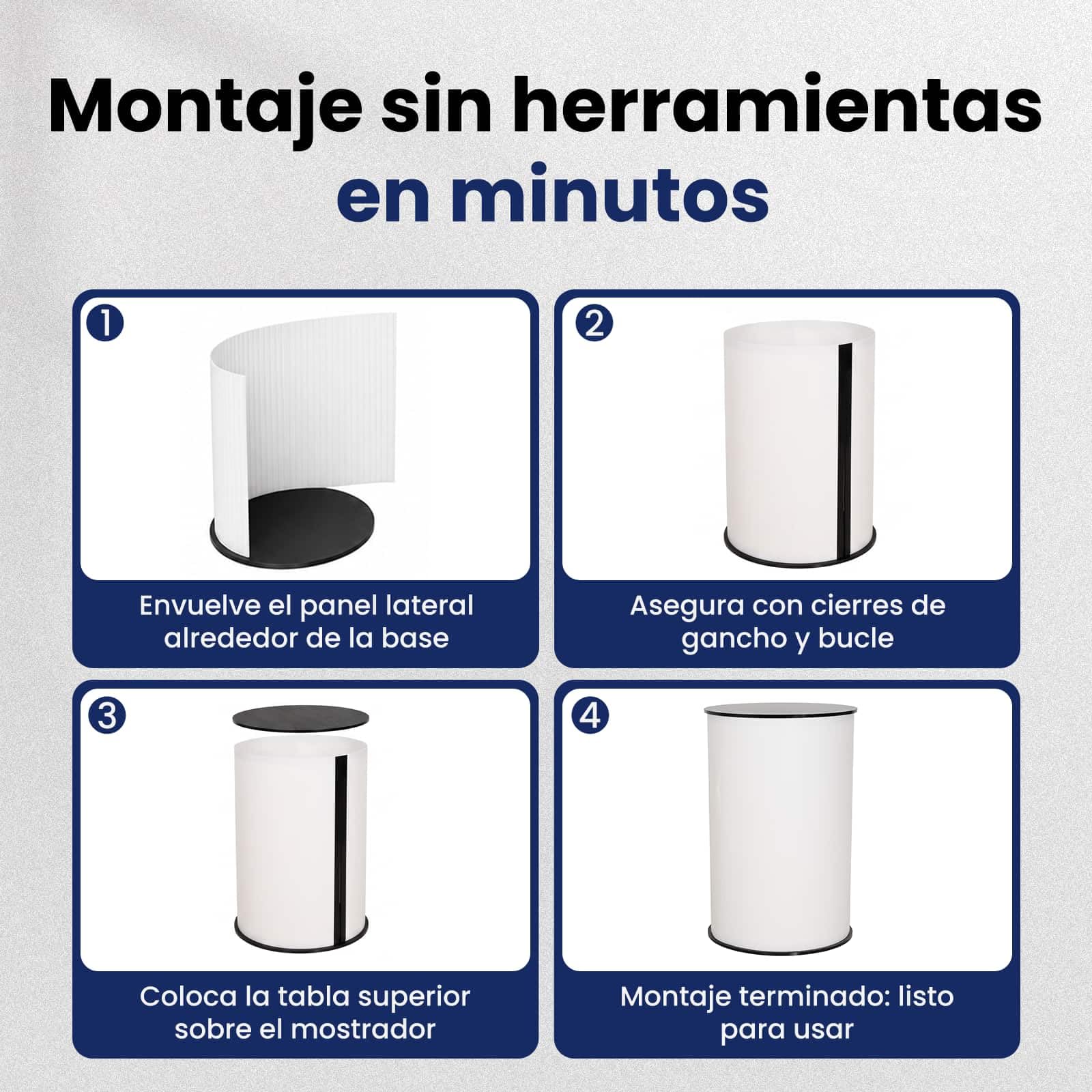 vidaXL Mostrador para ferias Negro y Blanco Ø 60 x 93 cm