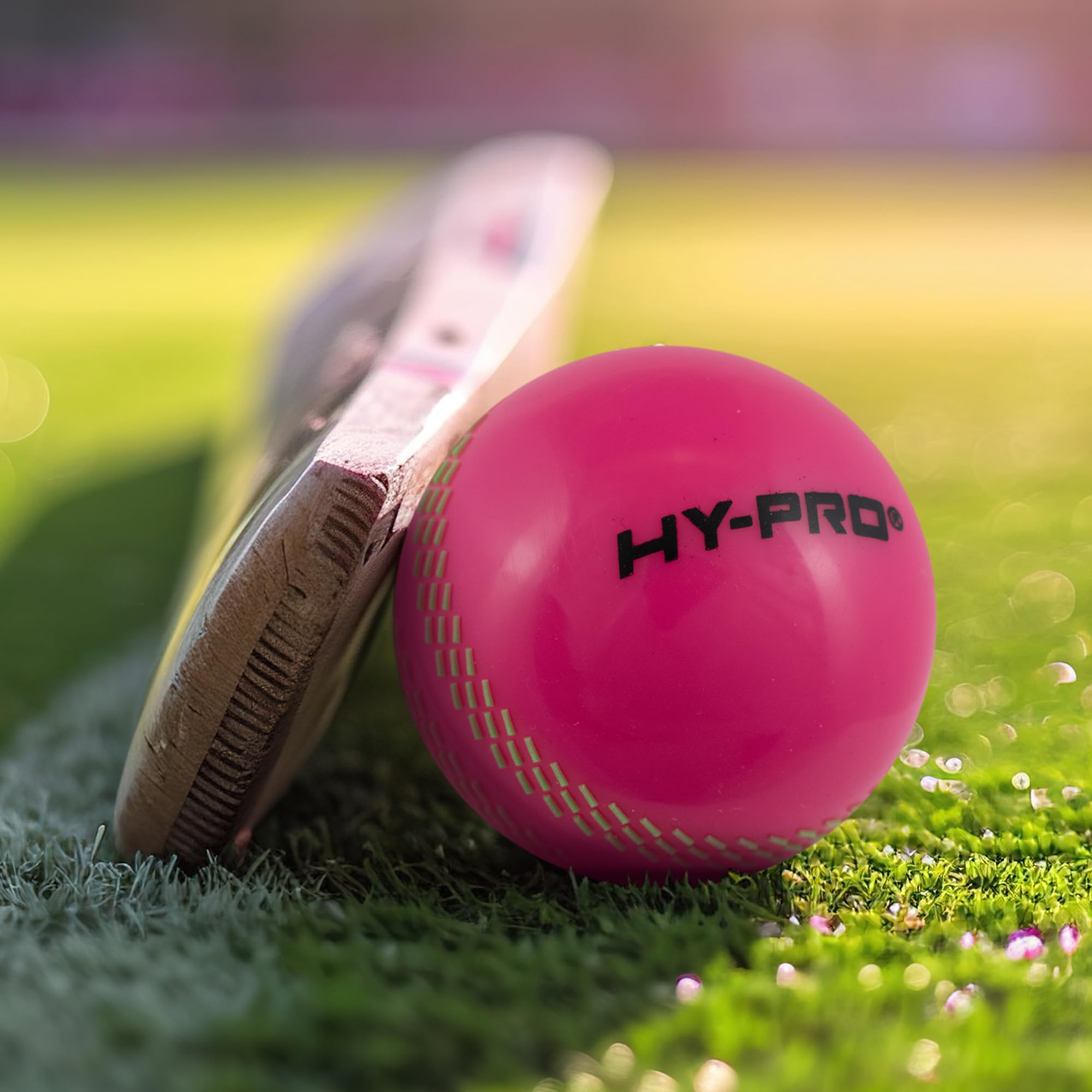 Hy-Pro Lot de 3 balles d'entraînement sous licence officielle The Hundred Windball, vert, rose, noir, équipement de cricket