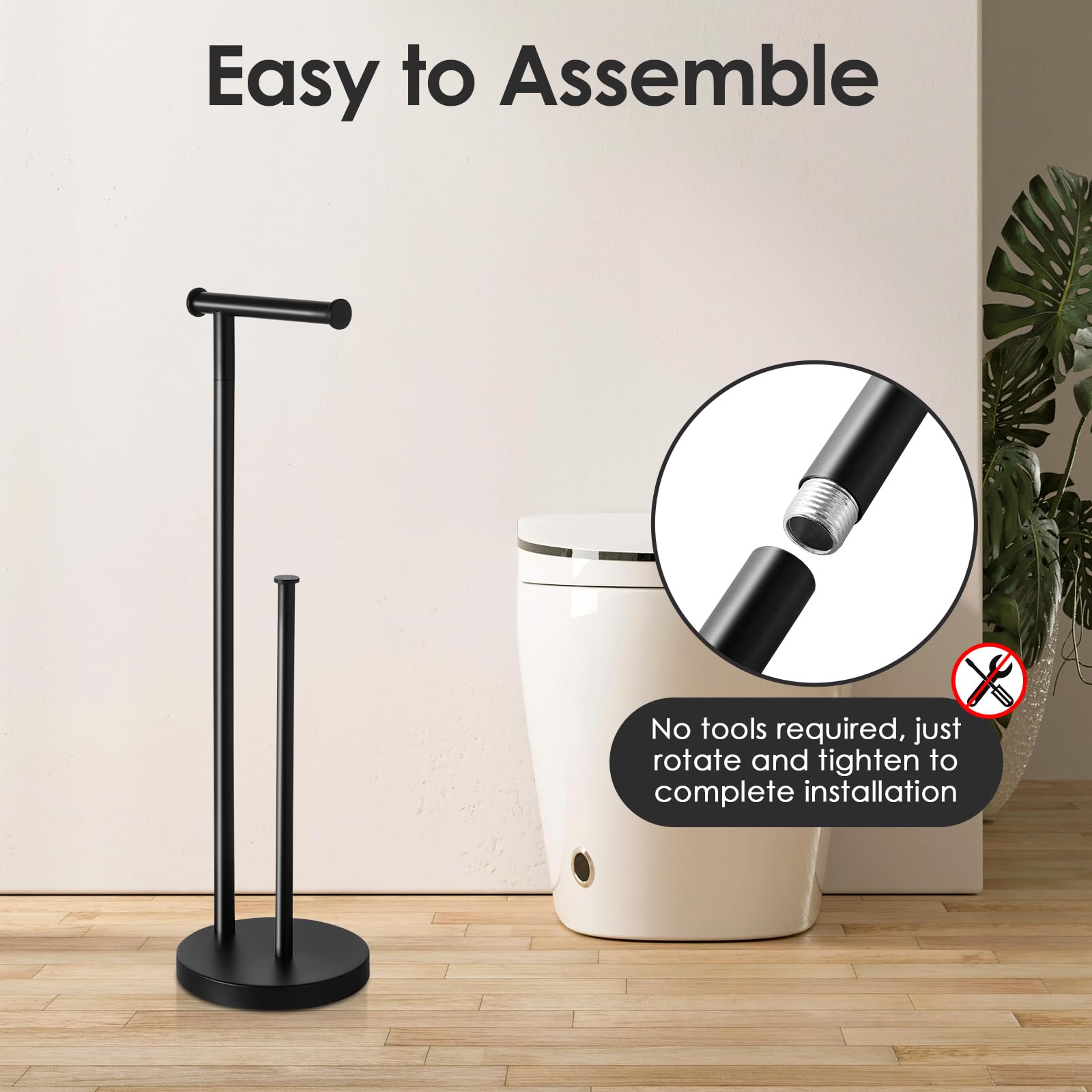 Toilet Paper Holder Stand, Bathroom Toilet Paper Stand with Large Reserve — Amazon image 5