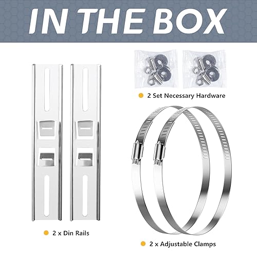 Miniatura 8 de Flamorrow Kit de montaje de poste, soportes de acero inoxidable 304 de 11.8 x 2 pulgadas con abrazadera ajustable de 1.969-7.874 in para cajas de