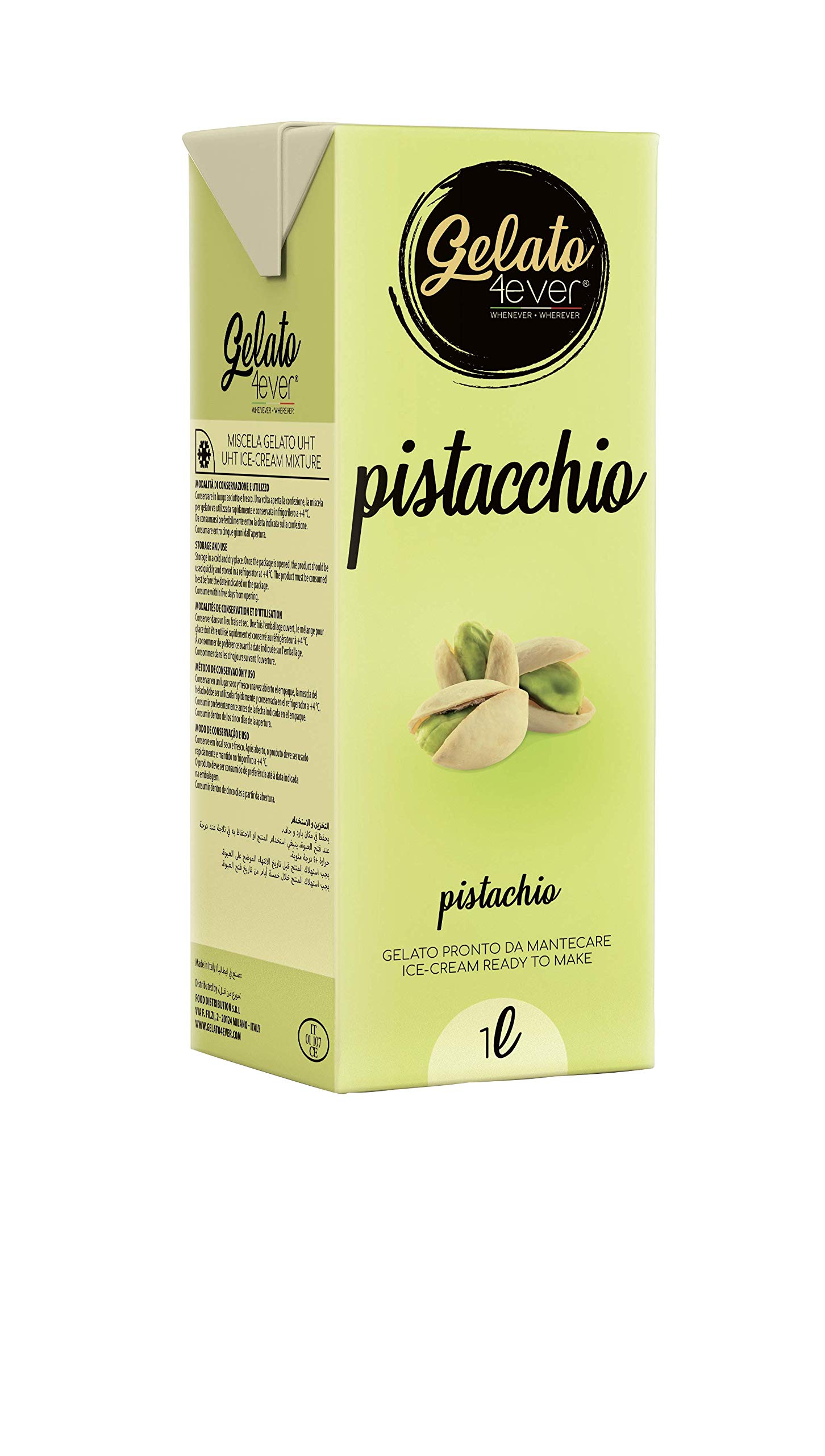 Gelato 4ever – Pistachio Italian Gelato Ice Cream Mix, Easy
