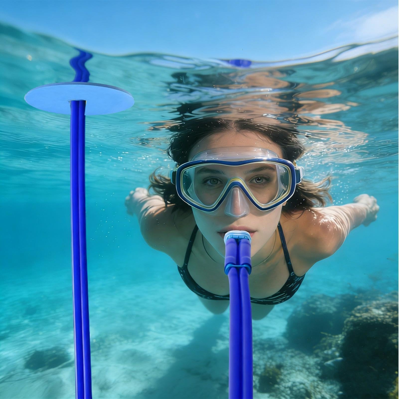 Schnorchel-Atemschlauch | Vollständiges Trocken-Atemschutzgerät Mit 3 M Langem Schlauch | Erweiterter Tauchschnorchel,komfortables Luftstromsystem Für Unterwasserschwimmen,Tauchen,Atemkontrolltraining