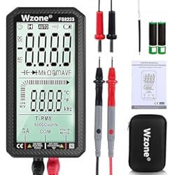 Multimetro Bosch Wzone Digital Multímetro LCD Polimetro Multifuncional Profesional Portátil con 4.7 Pulgadas 6000 Cuentas, NCV Corriente Continua Voltaje, Corriente CA, Capacitancia y Resistencia
