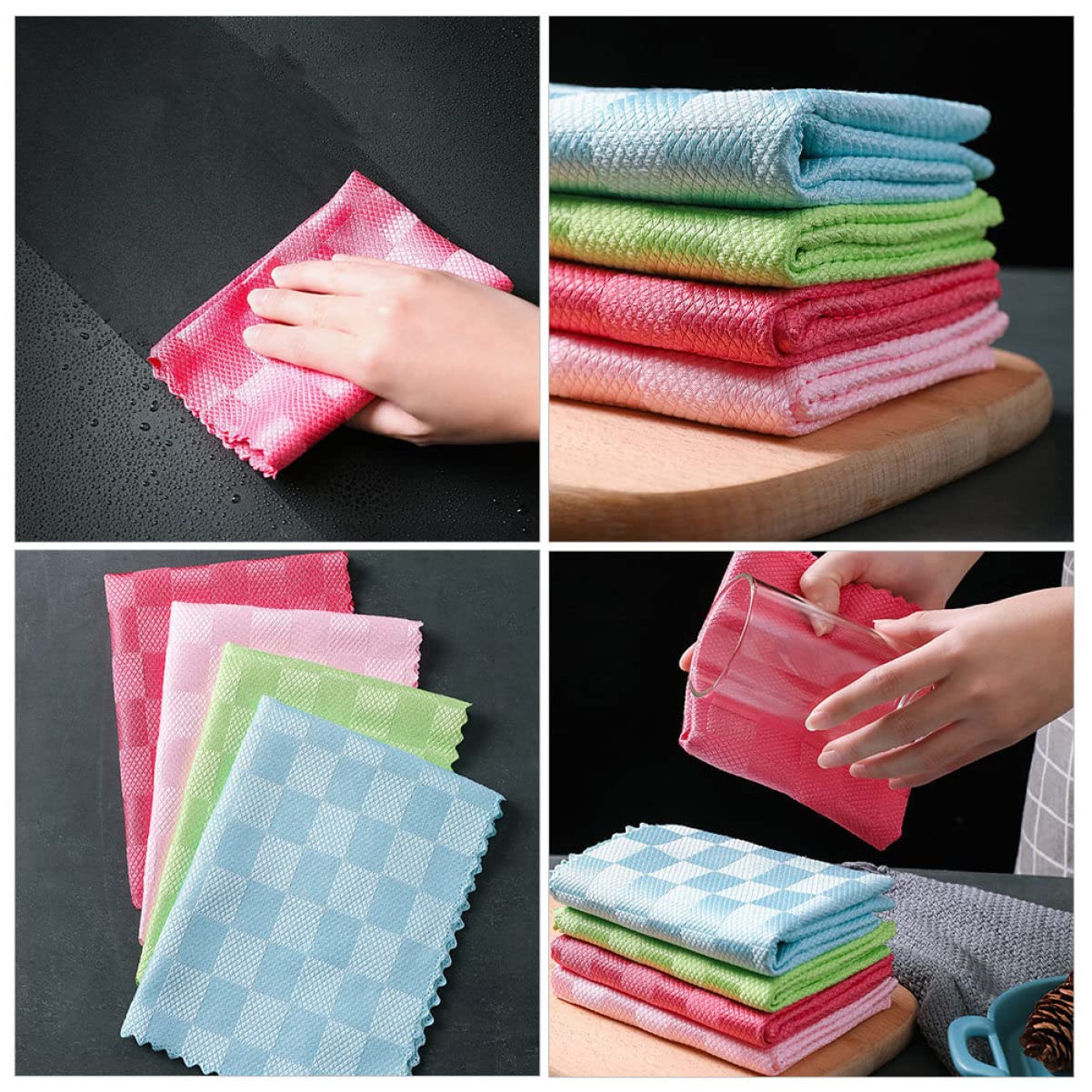 VALICLUD 3 Series Paquete De Paños De Cocina Multifuncionales Paños De Limpieza para Lavado De Platos Color Aleatorio Absorbentes Y Duraderos para Utensilios De 5 Piezas*3