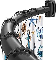 Haryears Black Curved Shower Curtain Rod Adjustable 33-78 Inches Rustproof Stainless Steel 30% More Shower Space Drill Install