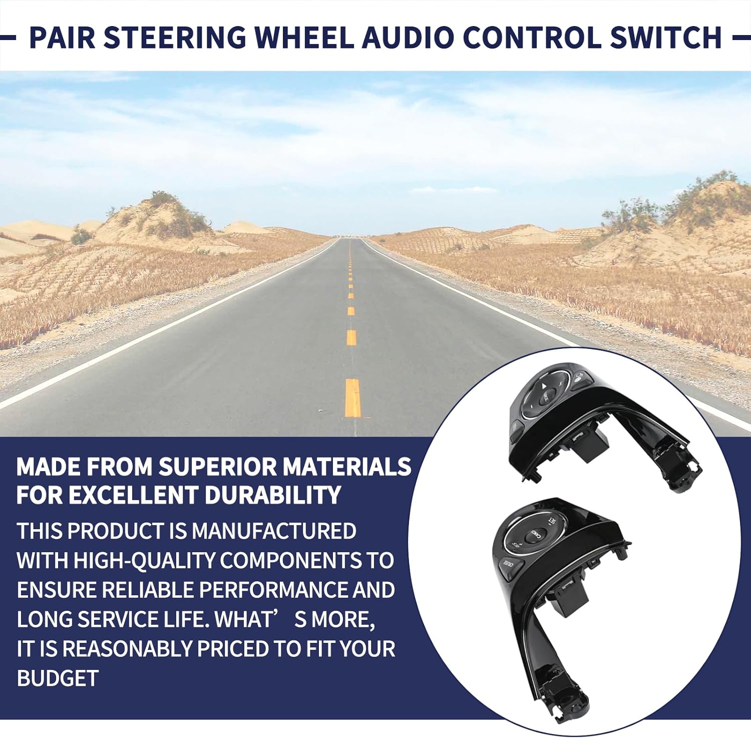 Pair Steering Wheel Audio Control Switch Button Compatible with Honda Civic 2012 2013 2014 2015 1.8L Replace 35880-TR6-A01 35880-TR0-A02 Cruise Control Switches